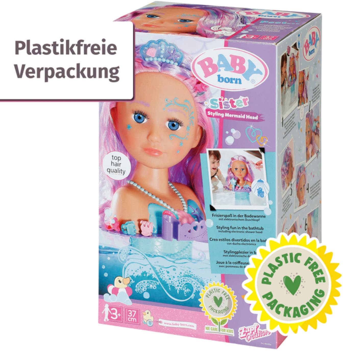 Baby Born Frisier- & Schminkkopf »Sister Styling Head Meerjungfrau«, mit elektronischer Brause