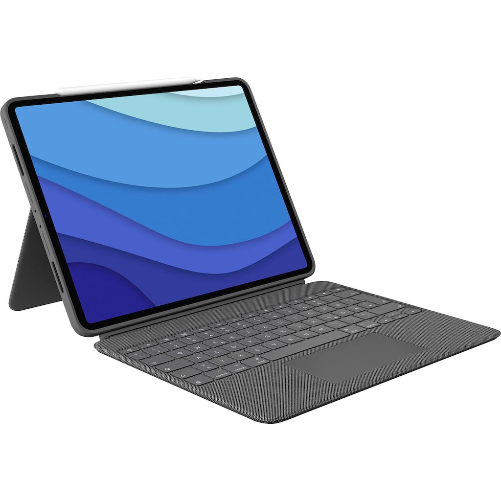 Logitech iPad-Tastatur »Combo Touch iPad Pro 12,9 (5. Gen - 2021) Keyboard Case«, (ausklappbare Füße-Multimedia-Tasten)