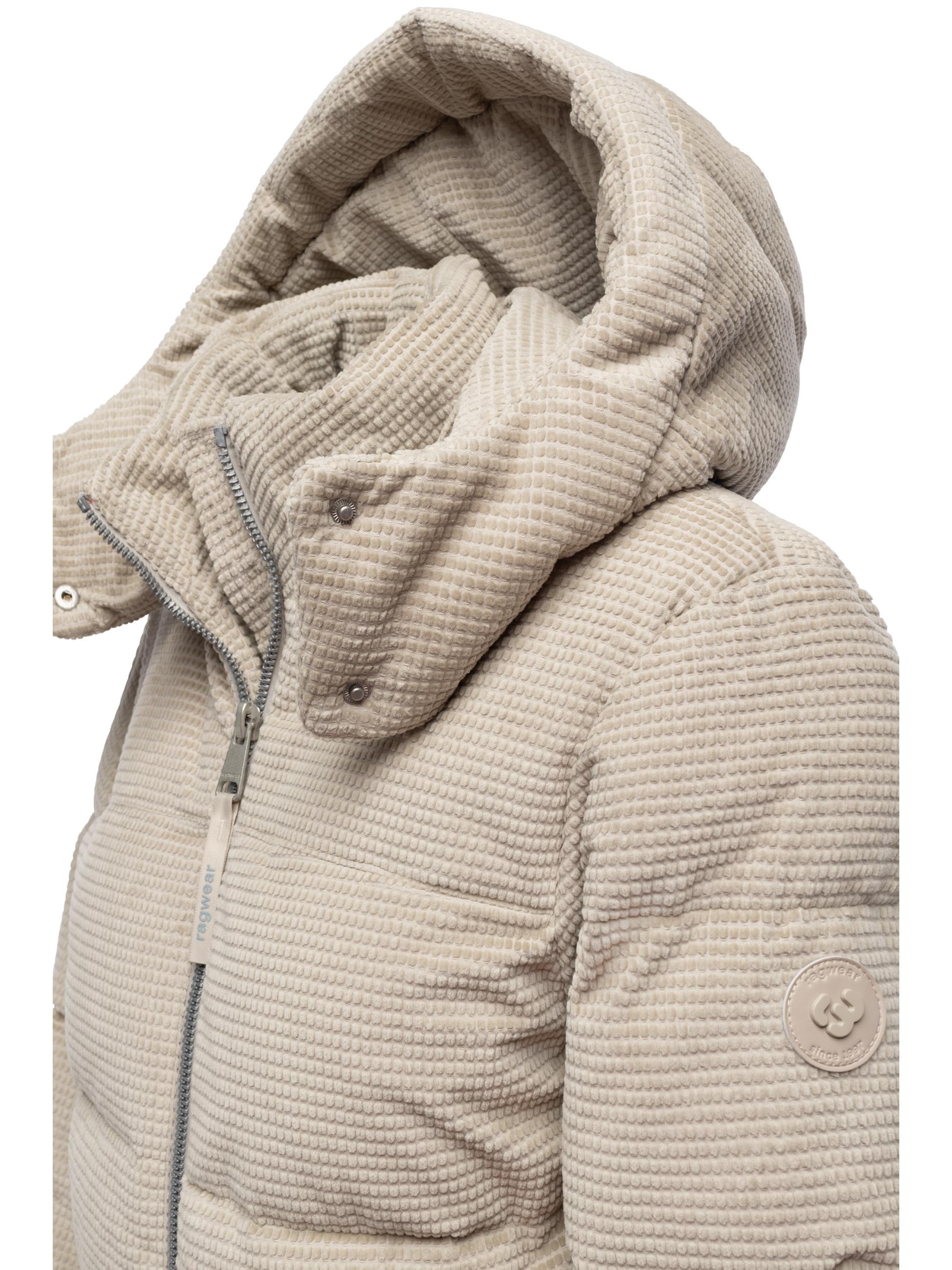 Ragwear Steppjacke »Steppjacke Roobie Cordy« mit Kapuze Wasserdichte Winterjacke aus Kord mit abnehmbarer Kapuze