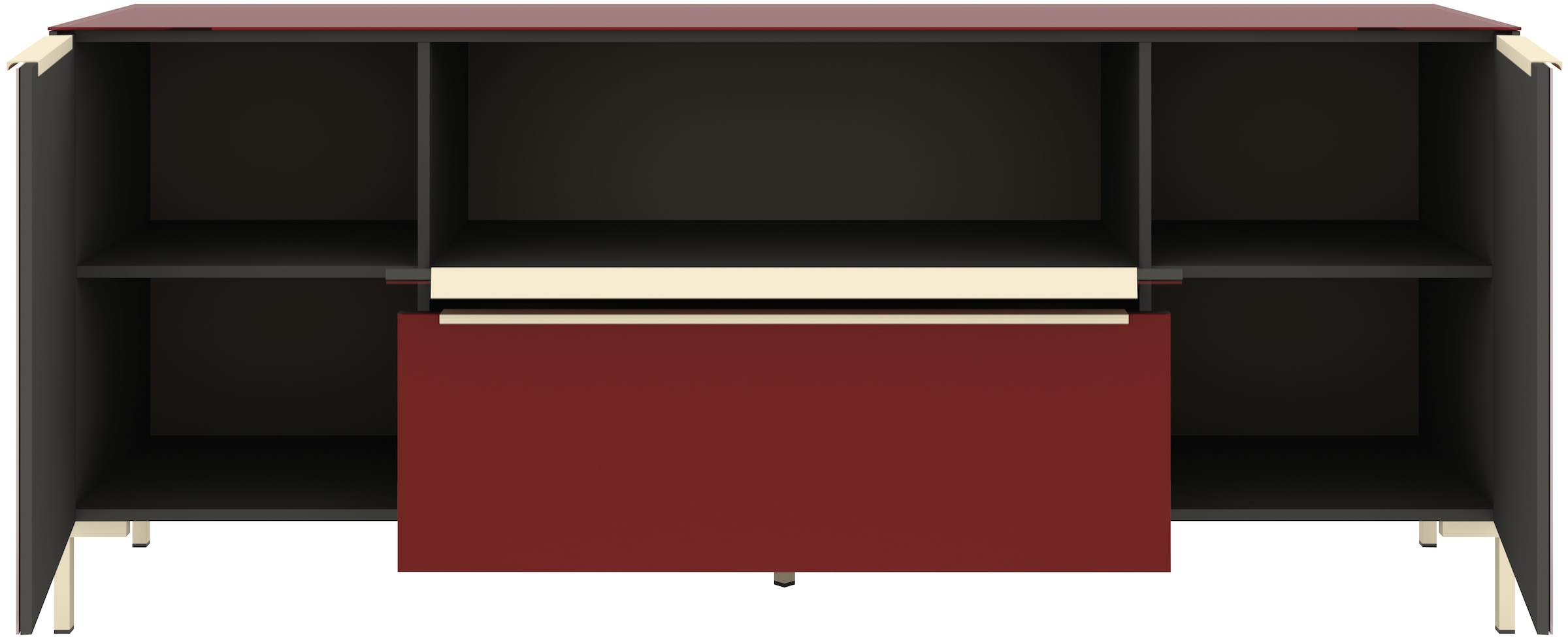 set one by Musterring Lowboard »Reno« 1 Stk. tlg. Mit Winkelfuß in diversen Farben, 77 cm Höhe & Farbauswahl