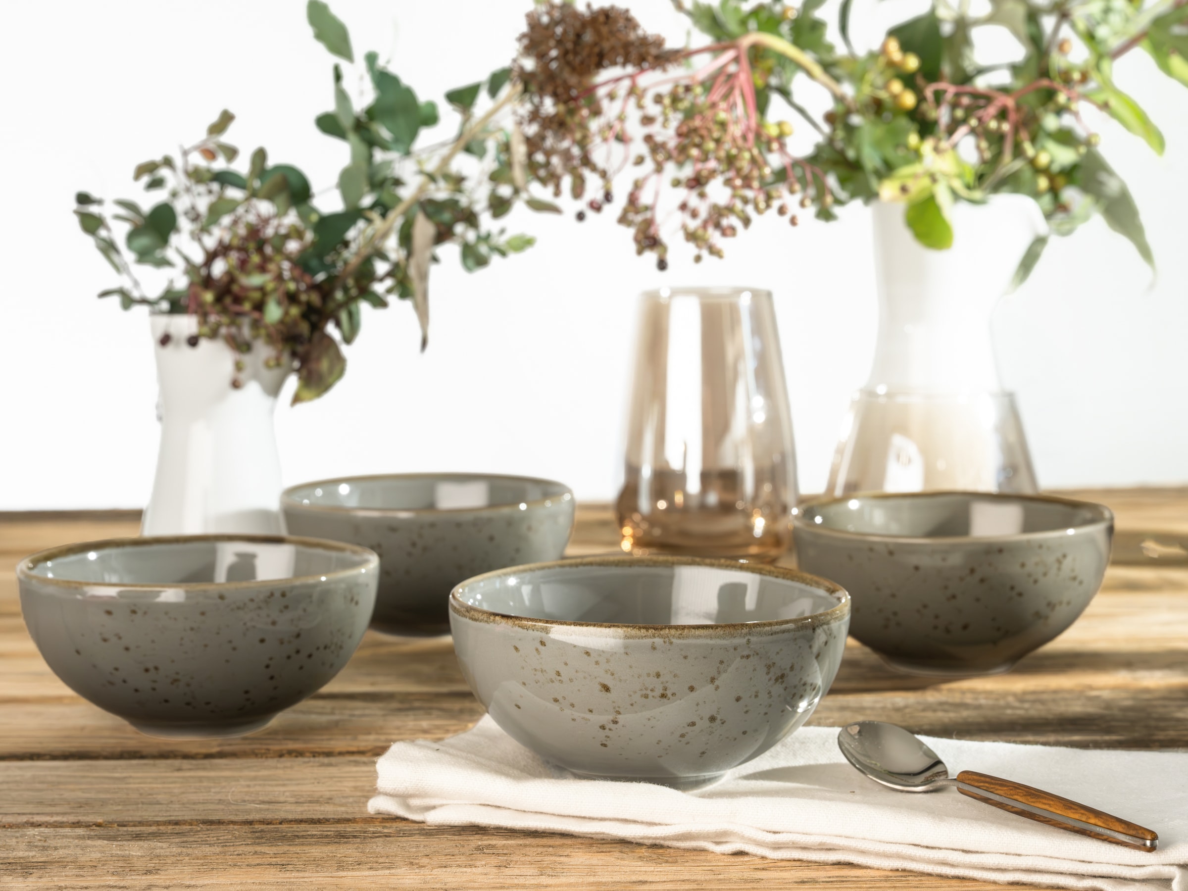 CreaTable Dipschale »NATURE COLLECTION« 6 Stk. aus Steinzeug Snackschale, Ø 11,5 cm