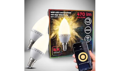 B.K.Licht LED-Leuchtmittel, E14, 2 St., Warmweiß, Smart Home LED-Lampe, RGB, WiFi,... kaufen