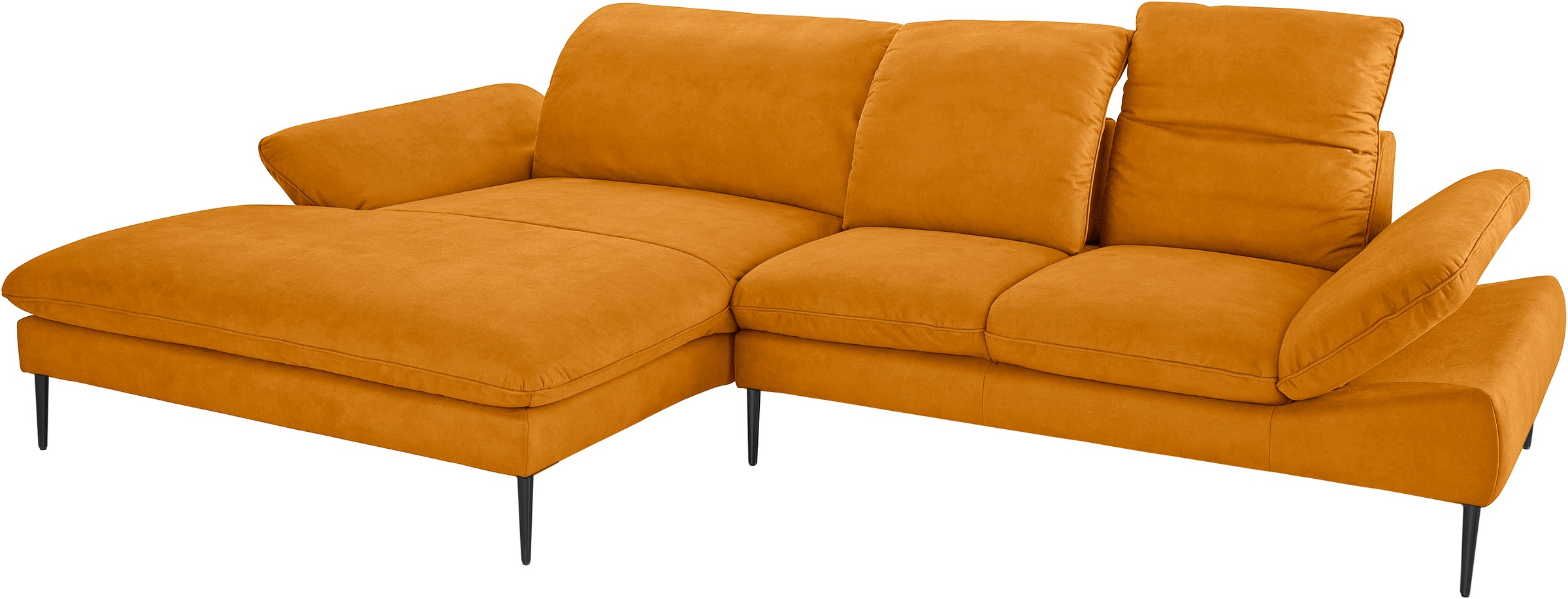 W.SCHILLIG Ecksofa »enjoy&MORE, Designsofa, elegant und bequem, L-Form« Sitztiefenverstellung, Füße schwarz pulverbeschichtet, Breite 310 cm