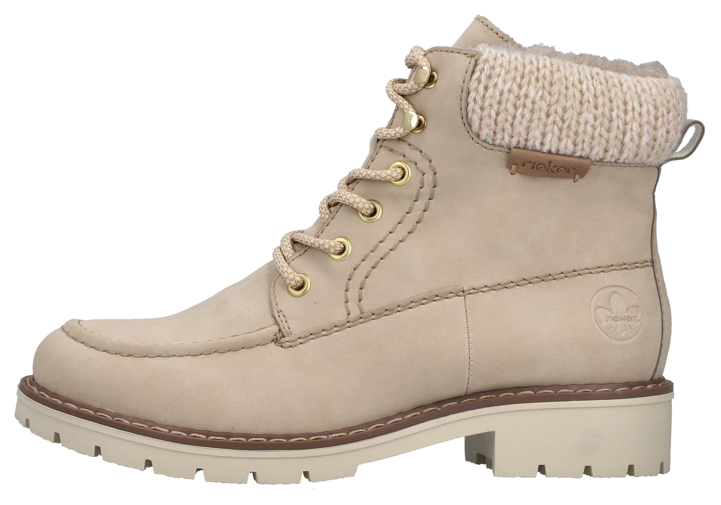 Rieker Winterstiefelette, Schnürboots, Winterboots, Blockabsatz, mit Innenreißverschluss