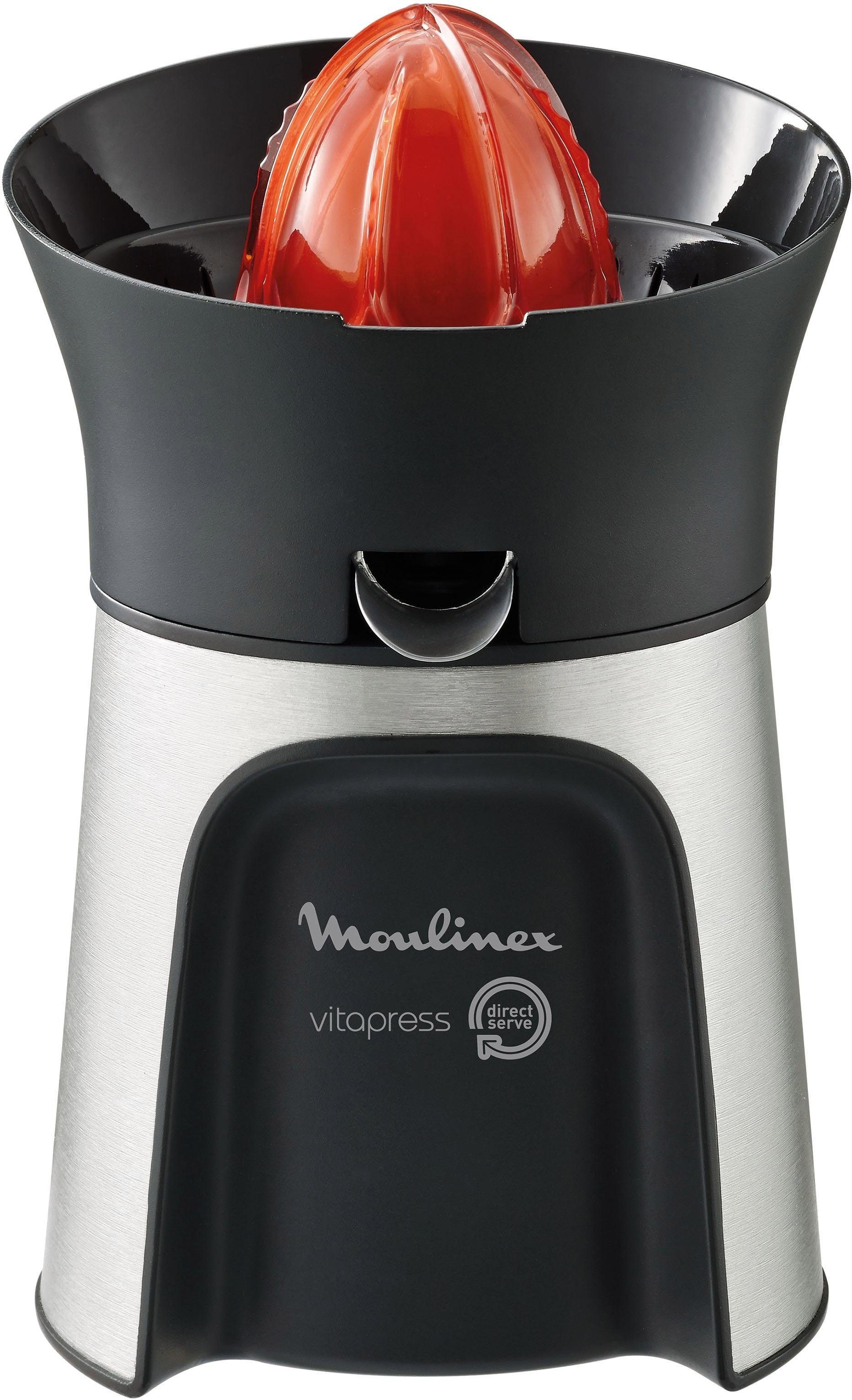 Moulinex Zitruspresse »PC603D Vitapress Direct Serve«, 100 W, Inkl. 3 Presskegel, Automatisches Ein-/ Ausschalten, Tropfstopp System