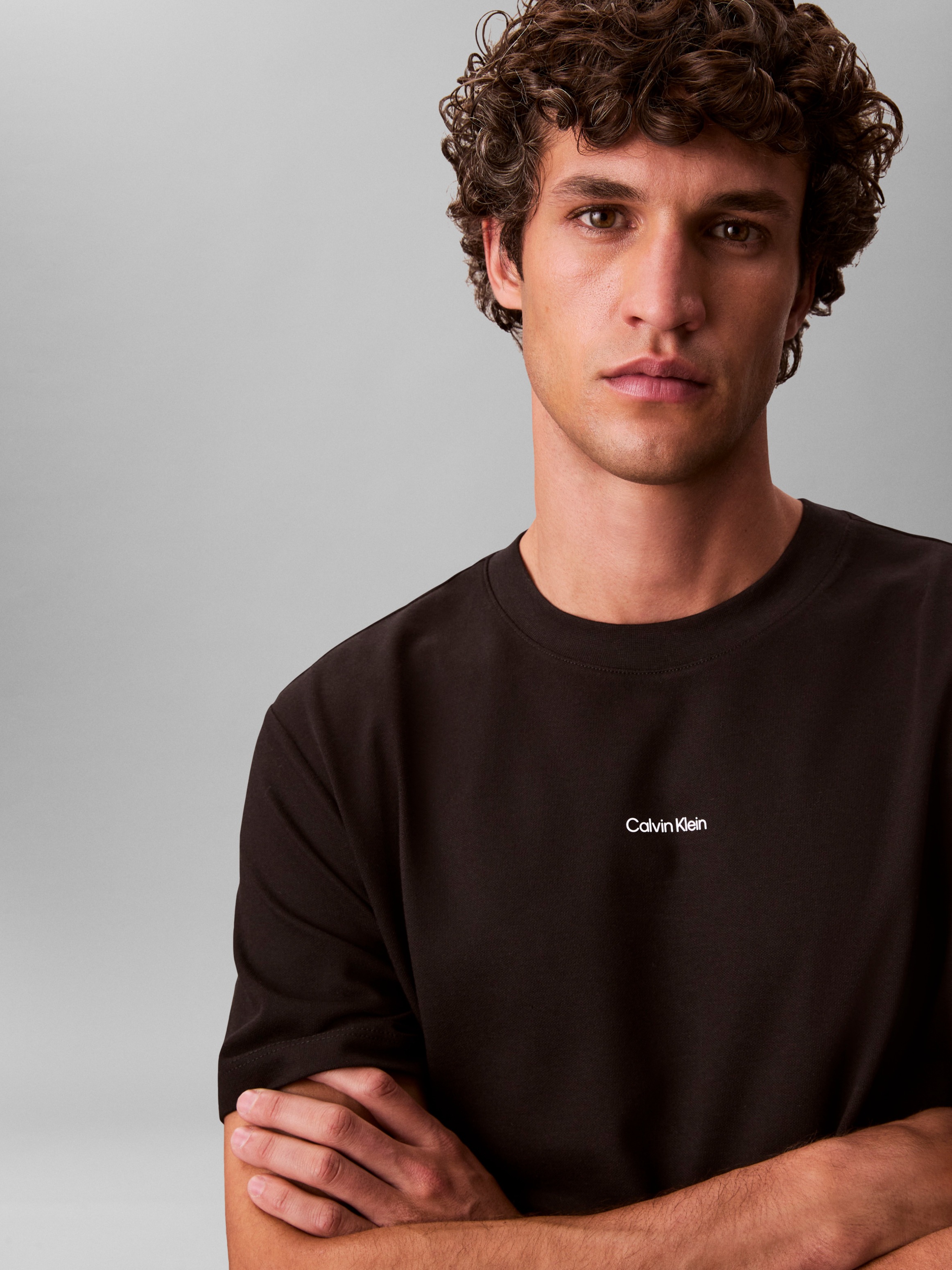 Calvin Klein T-Shirt »SS STRETCH PIQUE NANO EASY TEE«, Mit Rundhalsausschnitt
