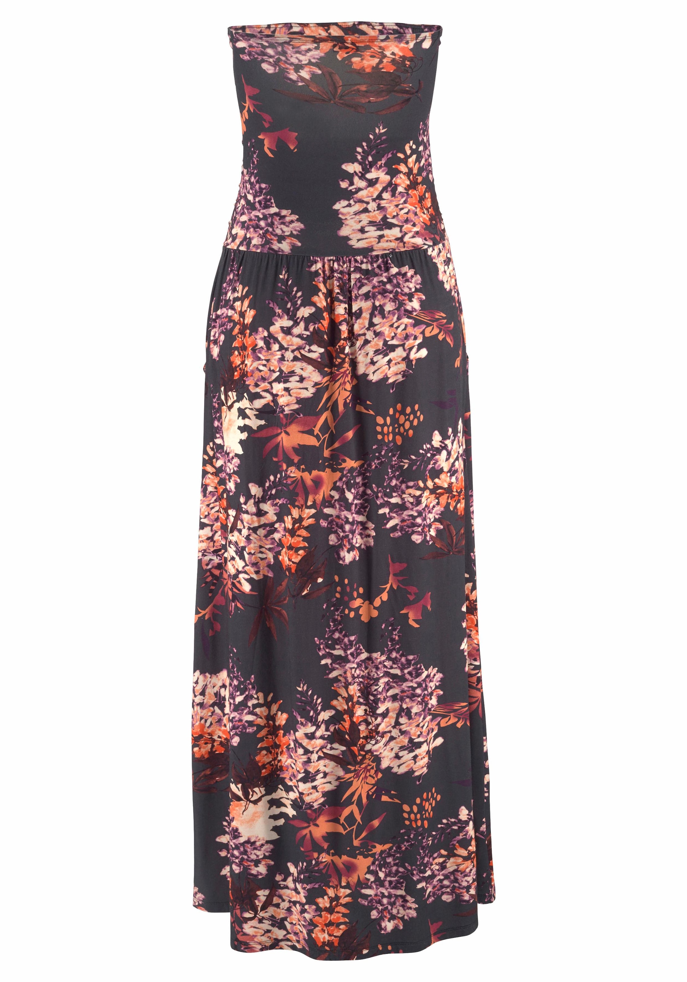 LASCANA Maxikleid, mit Floralprint und Taschen, sommerliches Bandeaukleid, Strandkleid