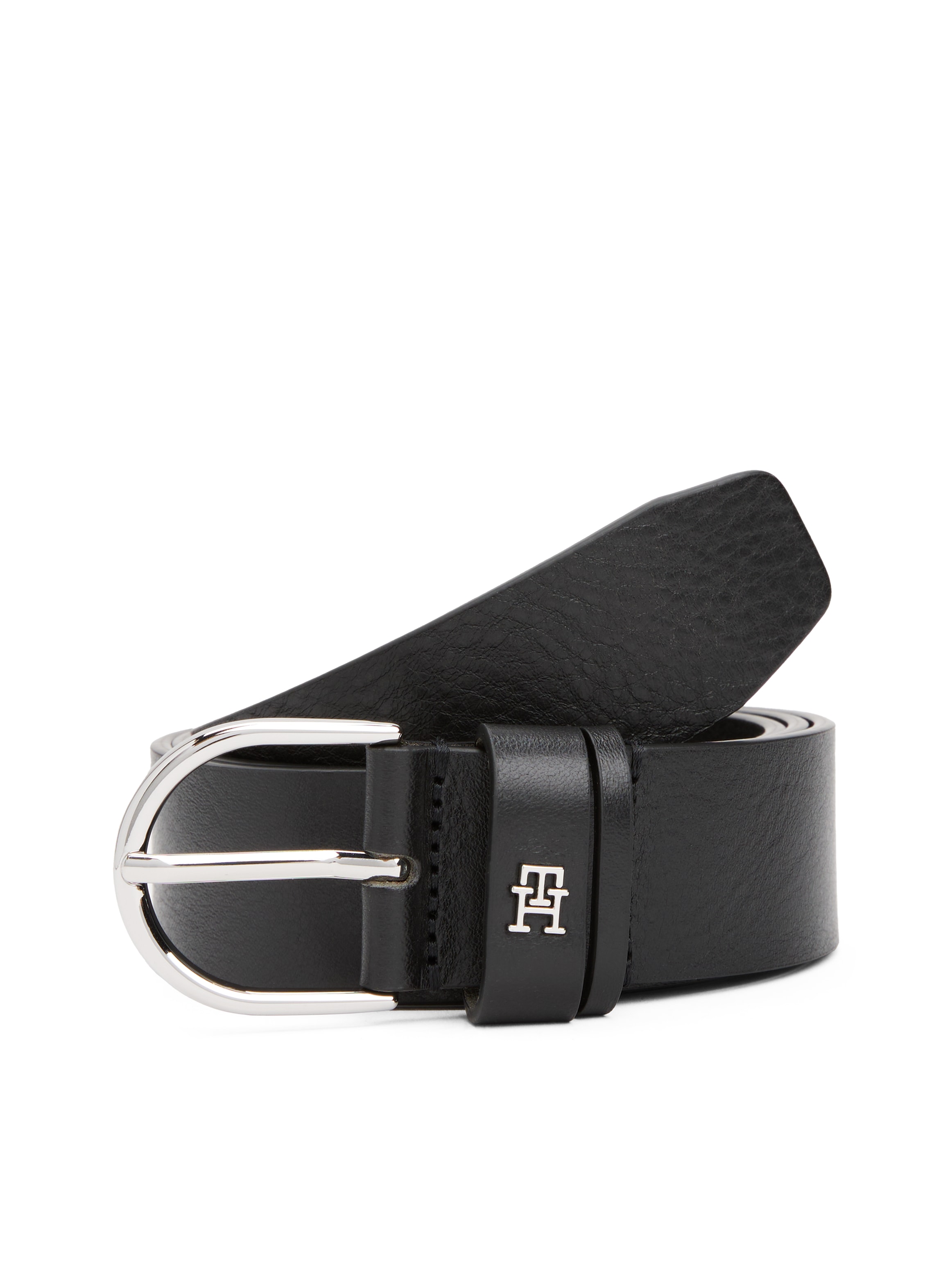 Tommy Hilfiger Ledergürtel »ESSENTIAL EFFORTLESS 3.5«, Ovale Einfachdornschließe, Logoemblem