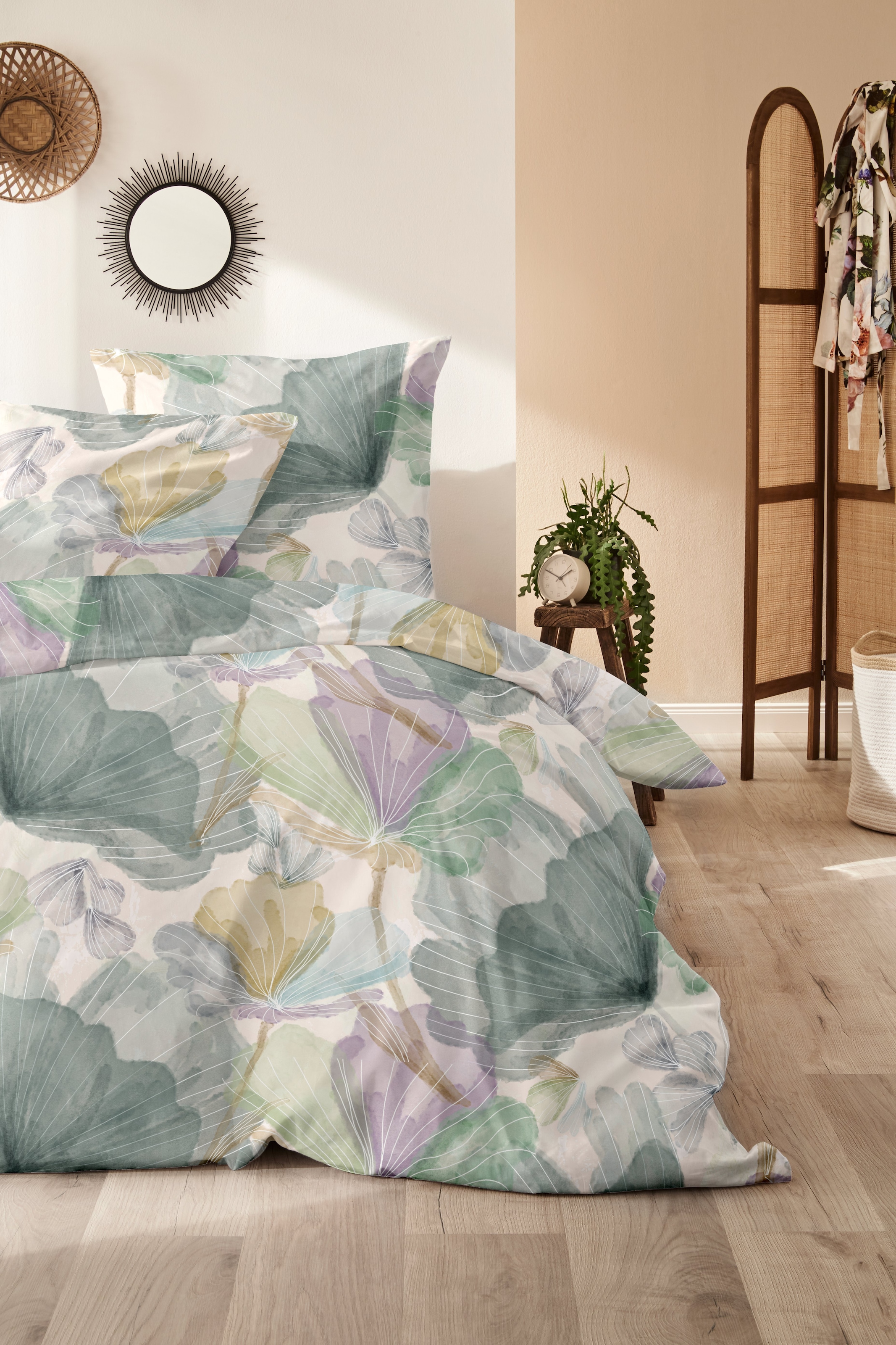 Primera Bettwäsche »Mako-Satin -Bettwäsche Lucida« 2 Stk. tlg. mit frischem Blumendesign