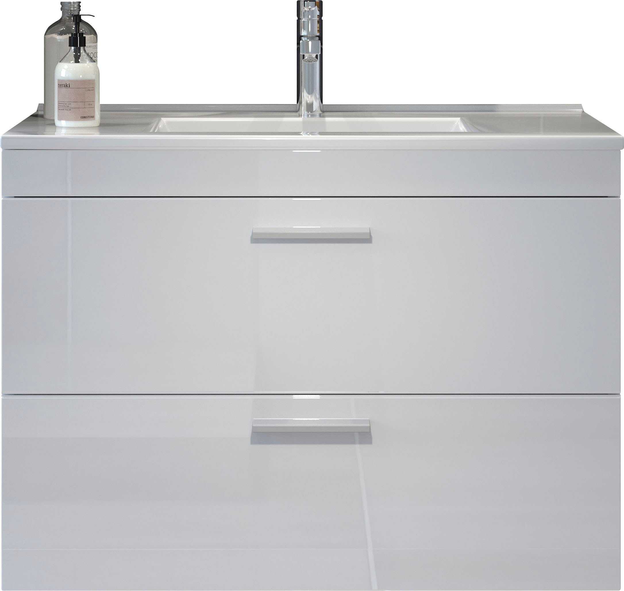 welltime Waschbeckenunterschrank »Dormoletto« Hänge-Waschbeckenunterschrank m. Becken - (B/T/H) 81/47/59 cm