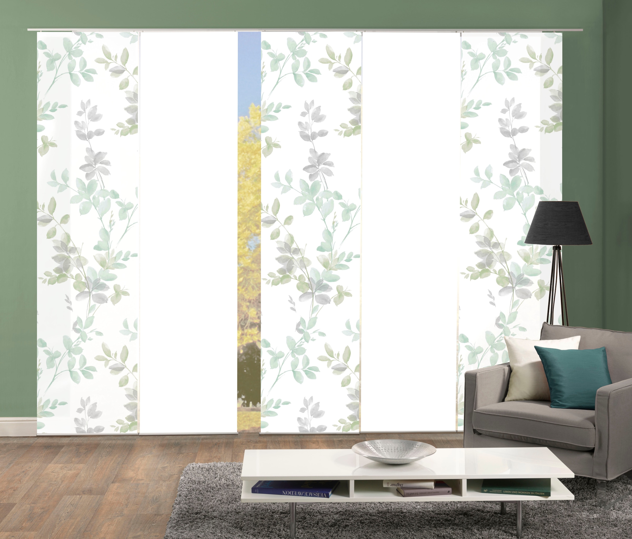HOME WOHNIDEEN Schiebegardine »5er SET« Paneelwagen 5 Stk. tlg. Schiebevorhang Digidruck 5er Set AYLA
