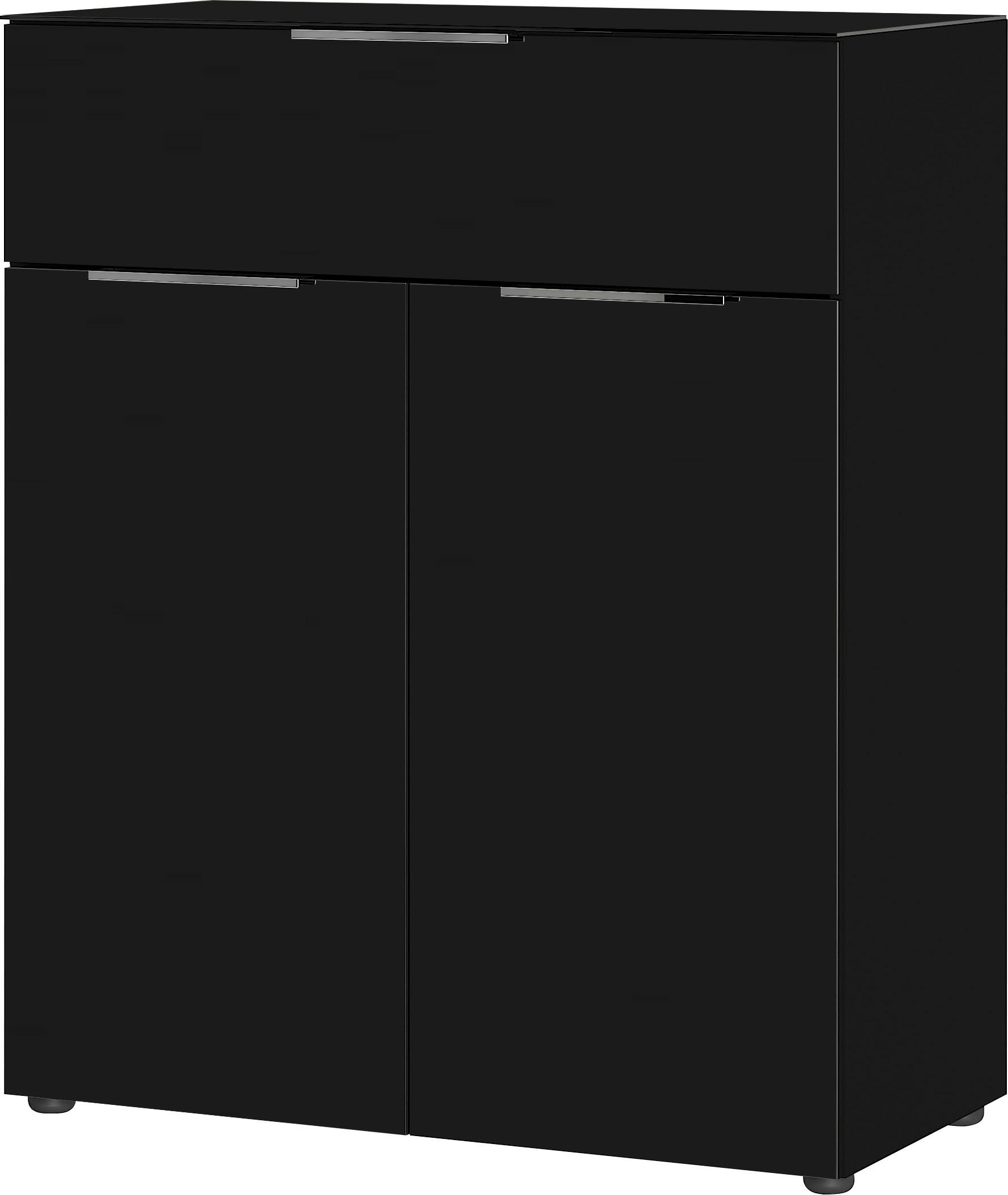 Kombikommode »Oakland«, Breite 83 cm, Fronten und Oberboden mit Glasauflage