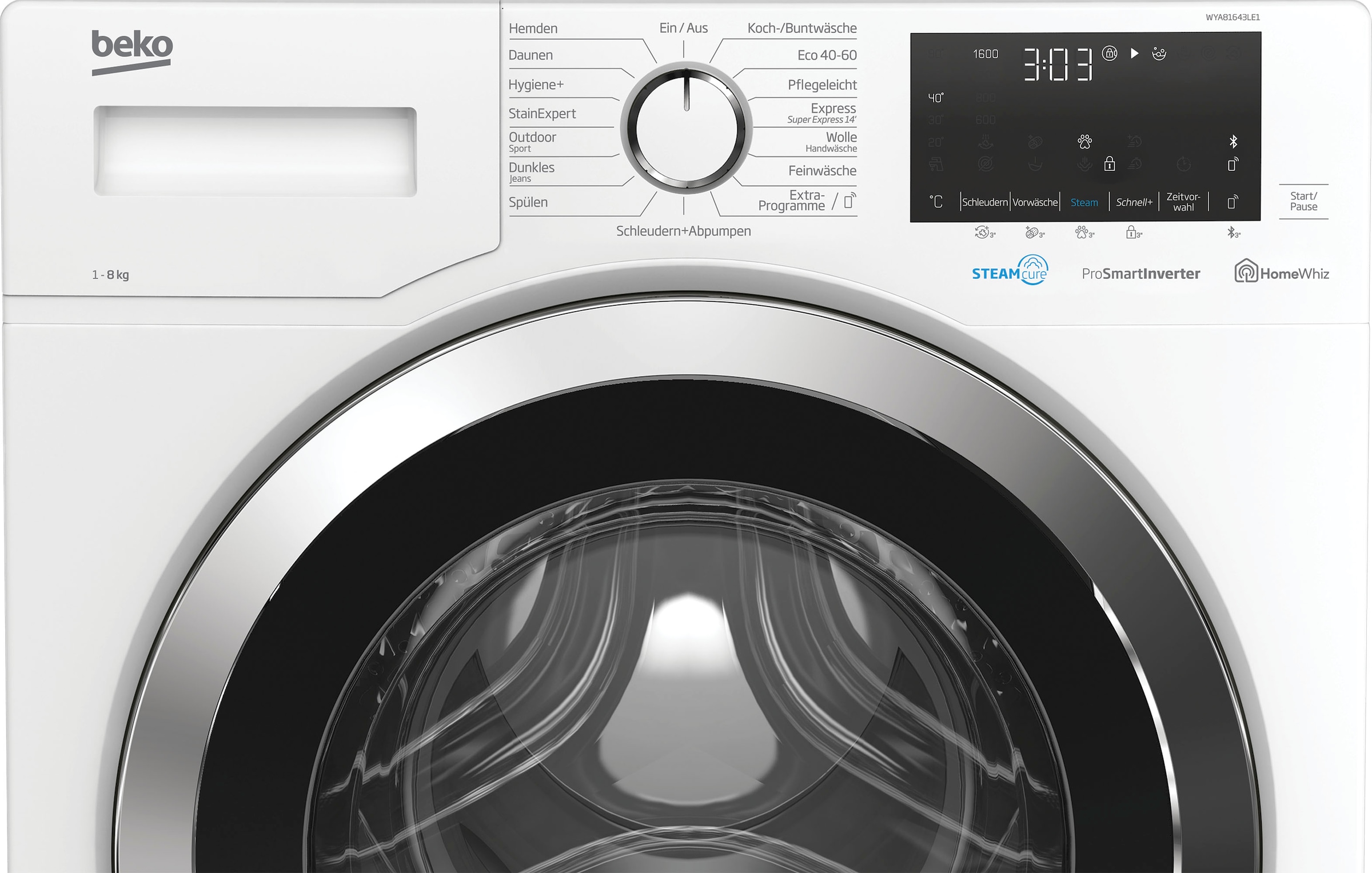 kg, 8 Garantie Waschmaschine mit 1600 WYA81643LE1, 3 U/min »WYA81643LE1«, XXL Jahren BEKO