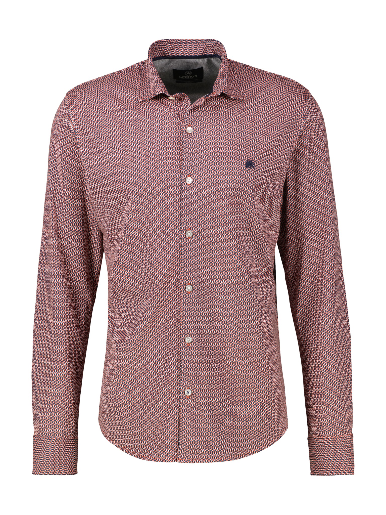 LERROS Langarmhemd mit Logo Stickerei