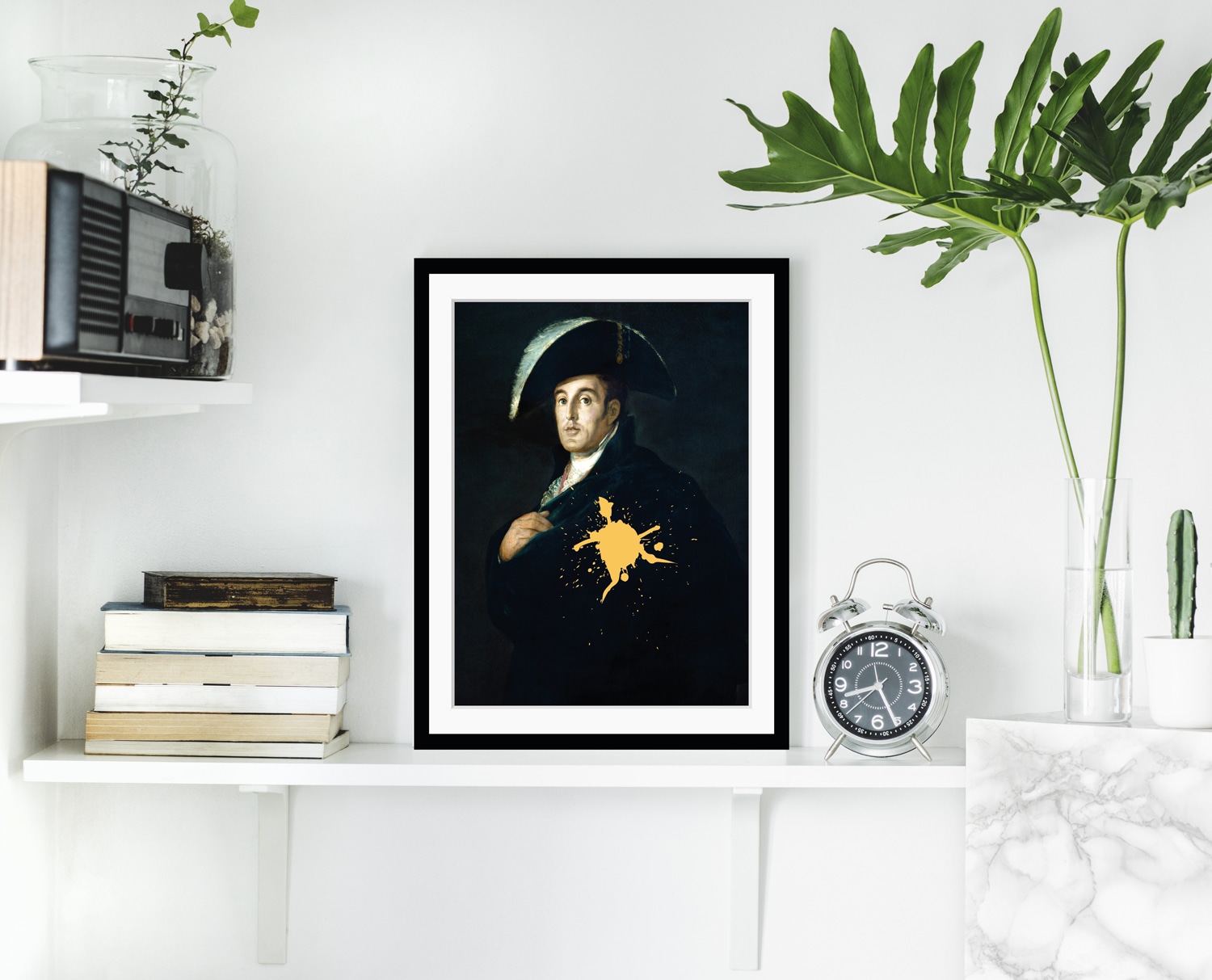 queence Bild »Angel mit Farbklecks«, Mann-Historische Persönlichkeiten-Gemälde-Kunst, HD Premium Poster-Druck inkl. Holzrahmen