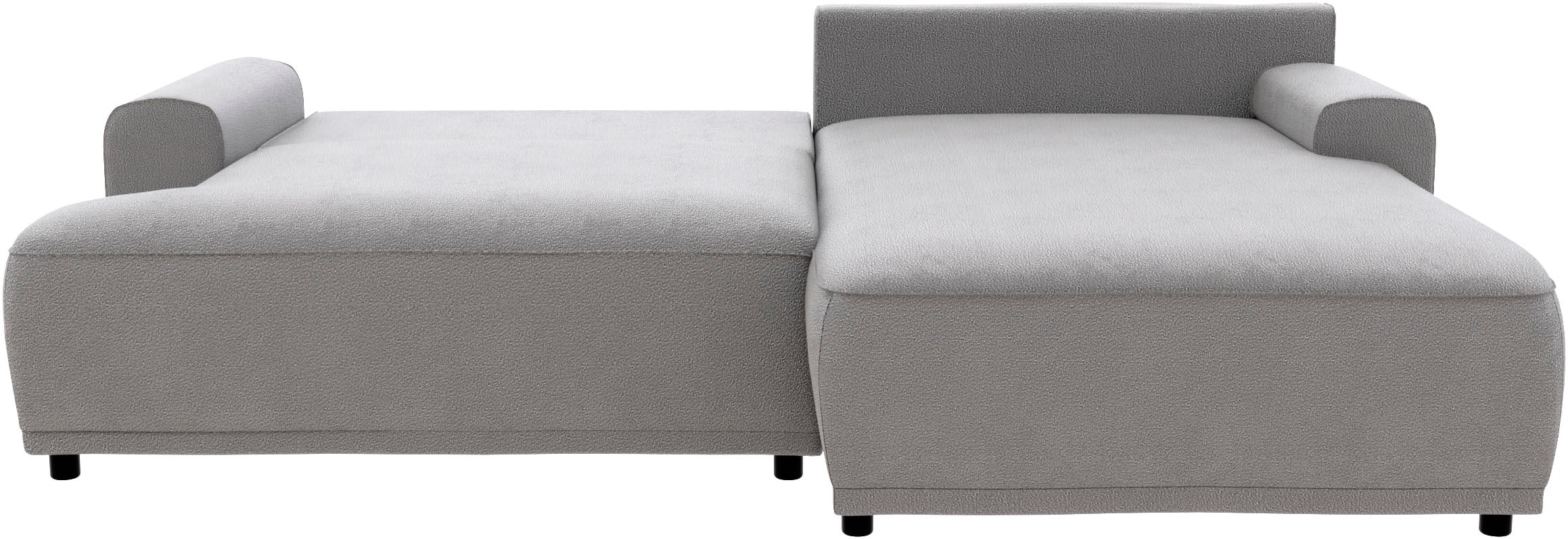 TRENDMANUFAKTUR Ecksofa »Fordon, Schlafsofa mit Bettkasten, Couch in L-Form, Breite 250 cm«, in Struktur fein LEO, haustierfreundlich, schlamm, Recamiere rechts