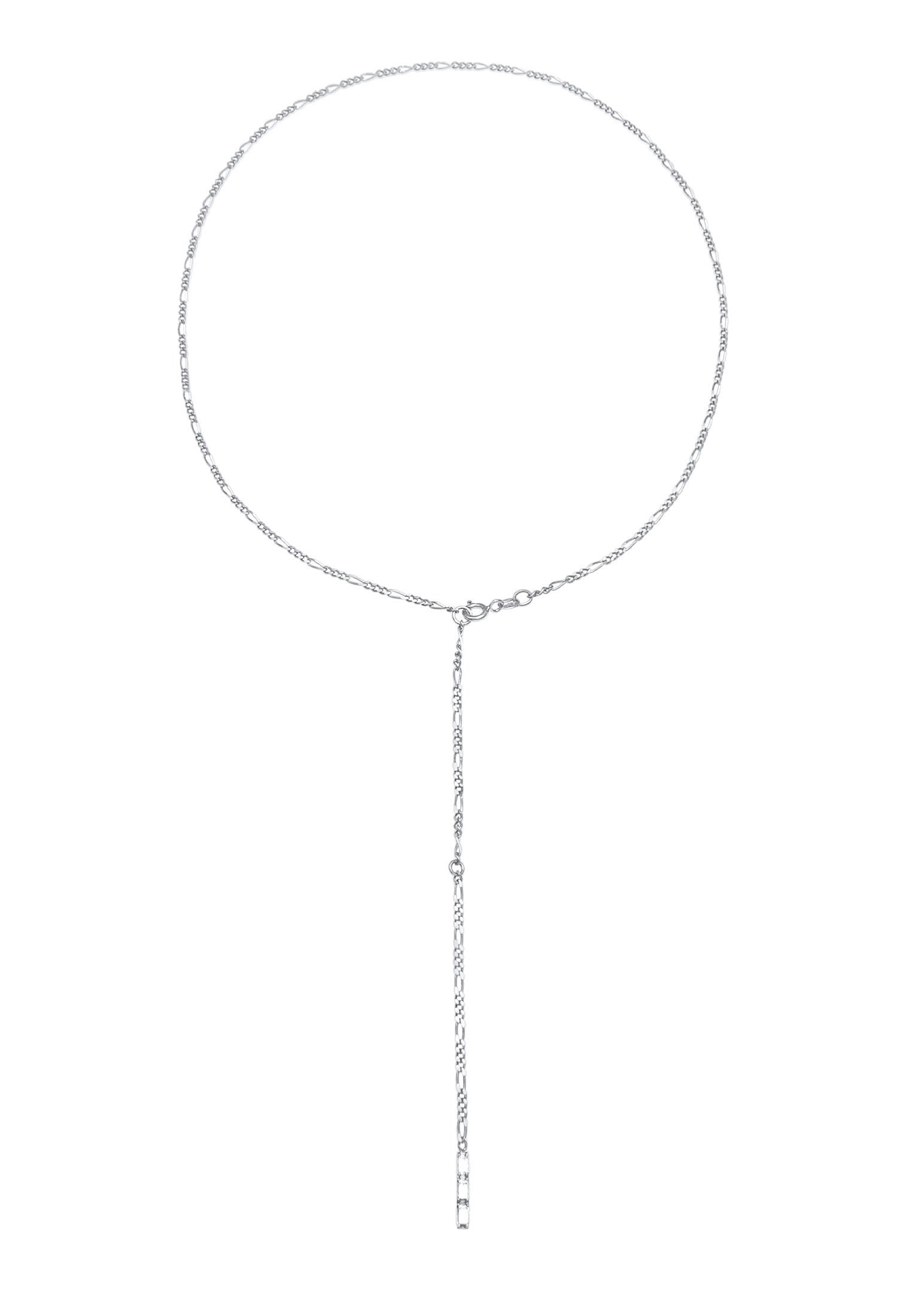 Elli Premium Y-Kette »Halskette Y-Kette Figaro Topas Rechteck 925 Silber«