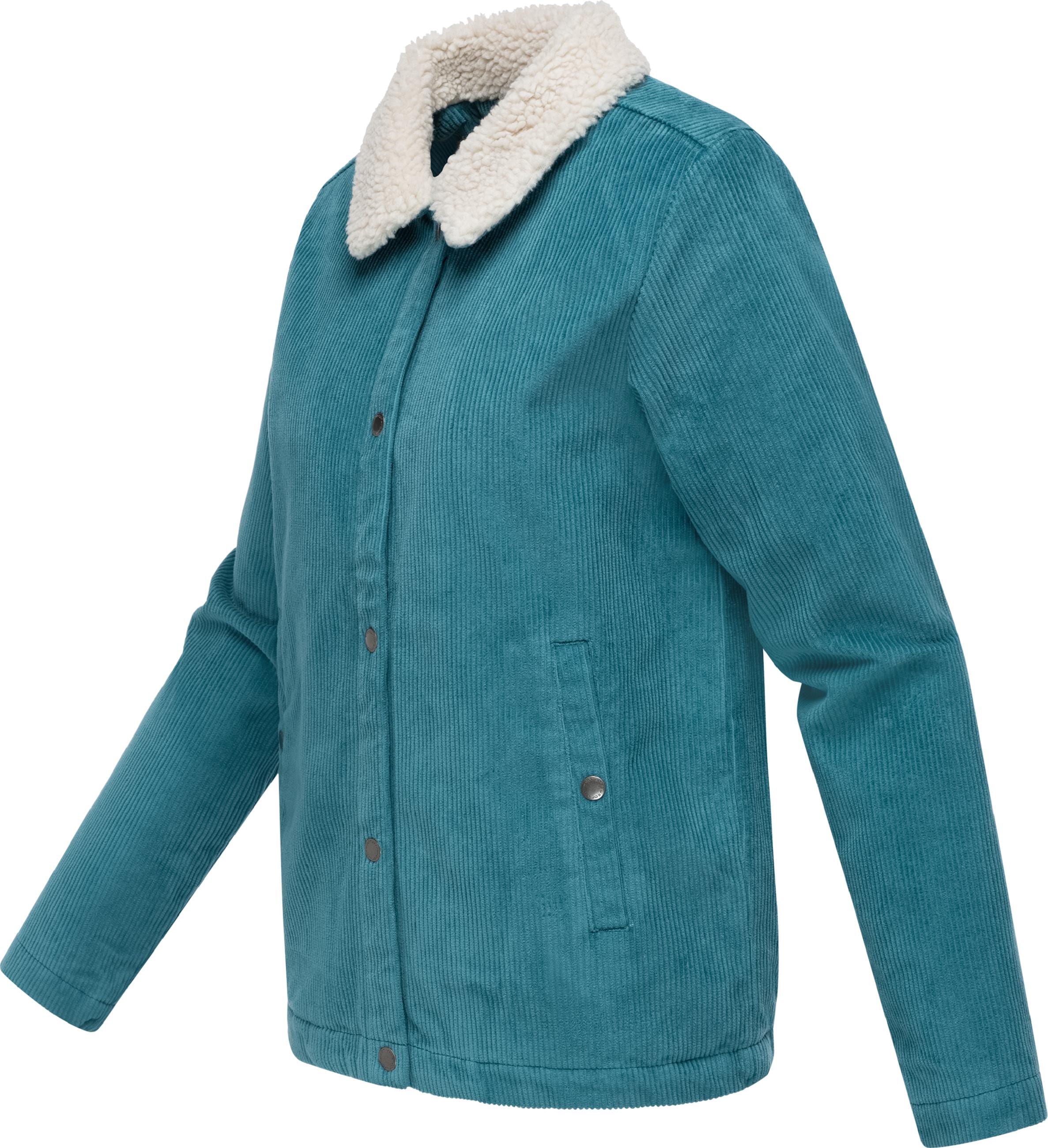 Ragwear Cordjacke »Cordjacke Walinea Corduroy«, ohne Kapuze, Stylische Damen Jacke aus Cord mit Teddyfell-Kragen