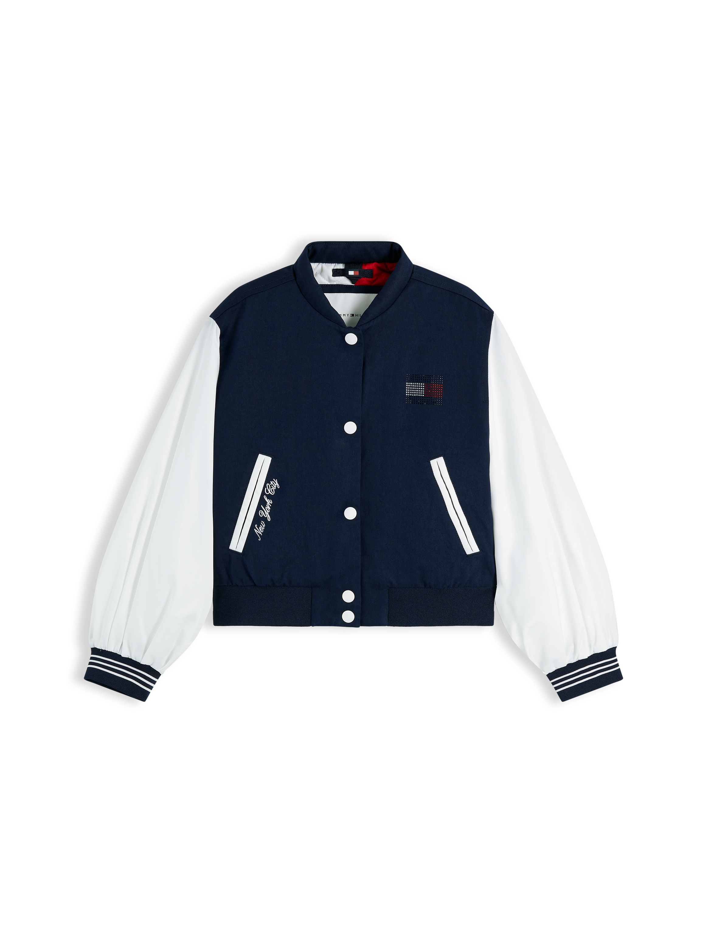 Tommy Hilfiger Bomberjacke Glitzer-Logo, Kinder bis 16 Jahre, Baumwoll-Mix