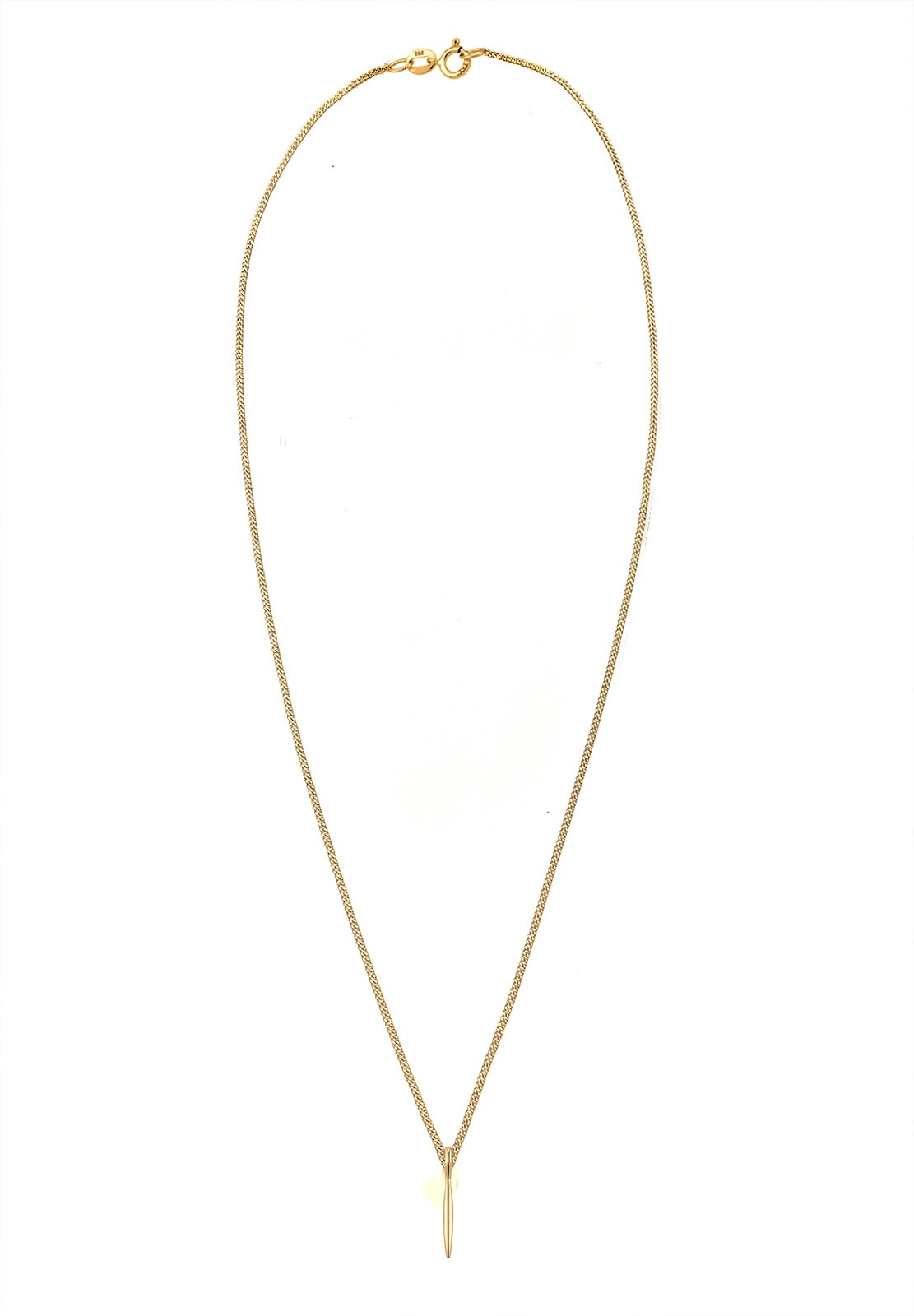 Elli Premium Kette mit Anhänger »Halskette Geo Stab Basic Minimal 585 Gelbgold«