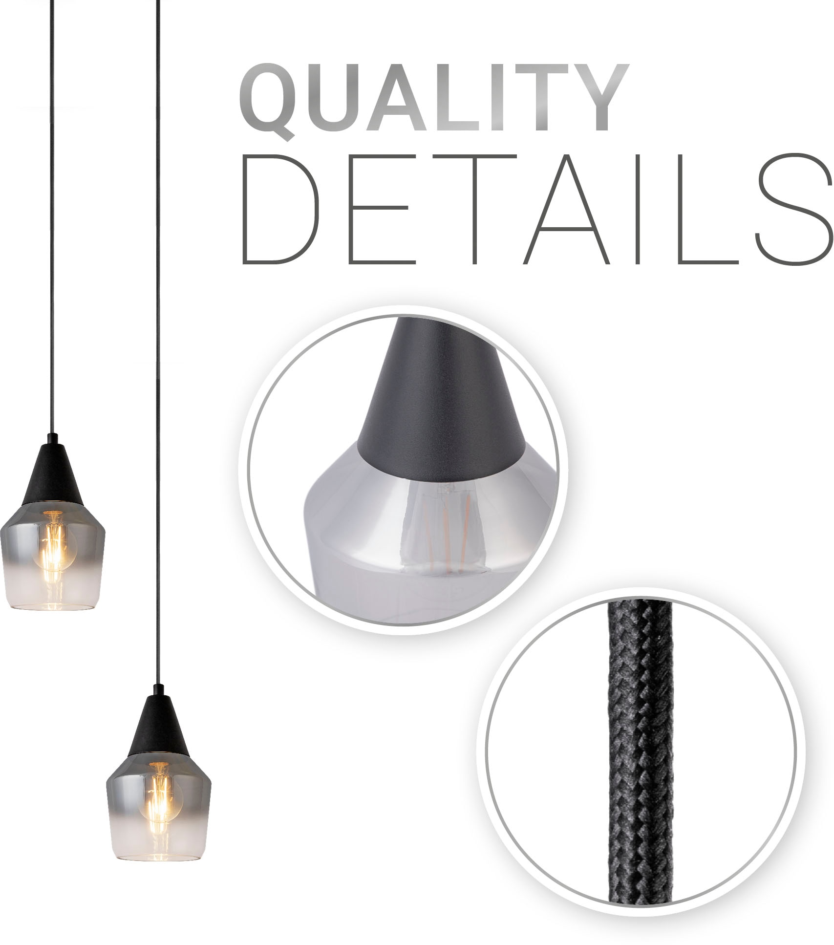 Paco Home Pendelleuchte »DIANA«, Leuchtmittel E27 | ohne Leuchtmittel, Esstisch Deckenlampe Glas Lampenschirm Modern Vintage Industrial E27