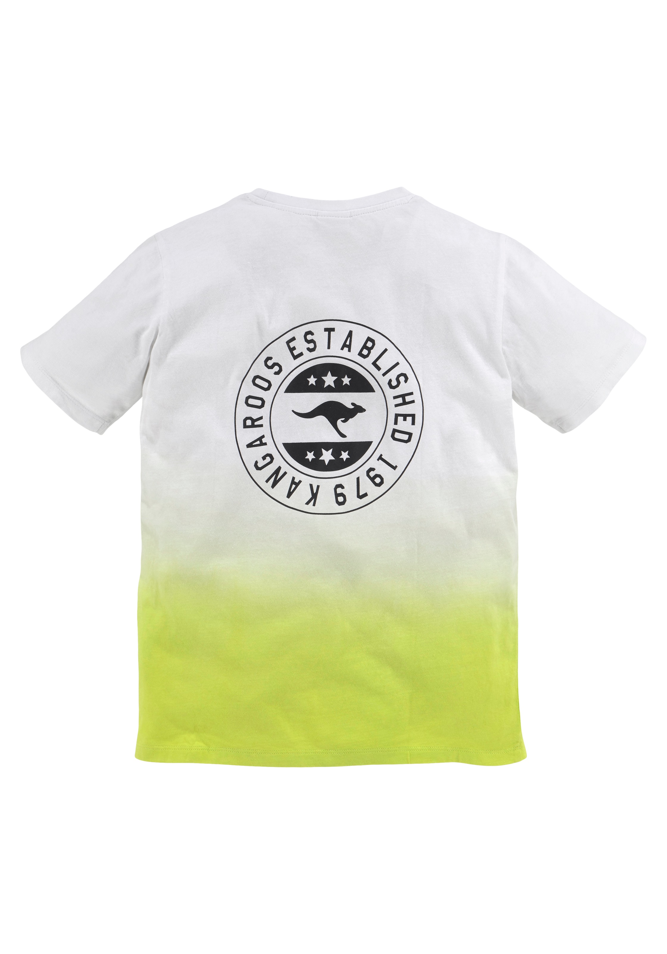 KangaROOS T-Shirt »mit Rückendruck Dip großem Farbverlauf und Dye«