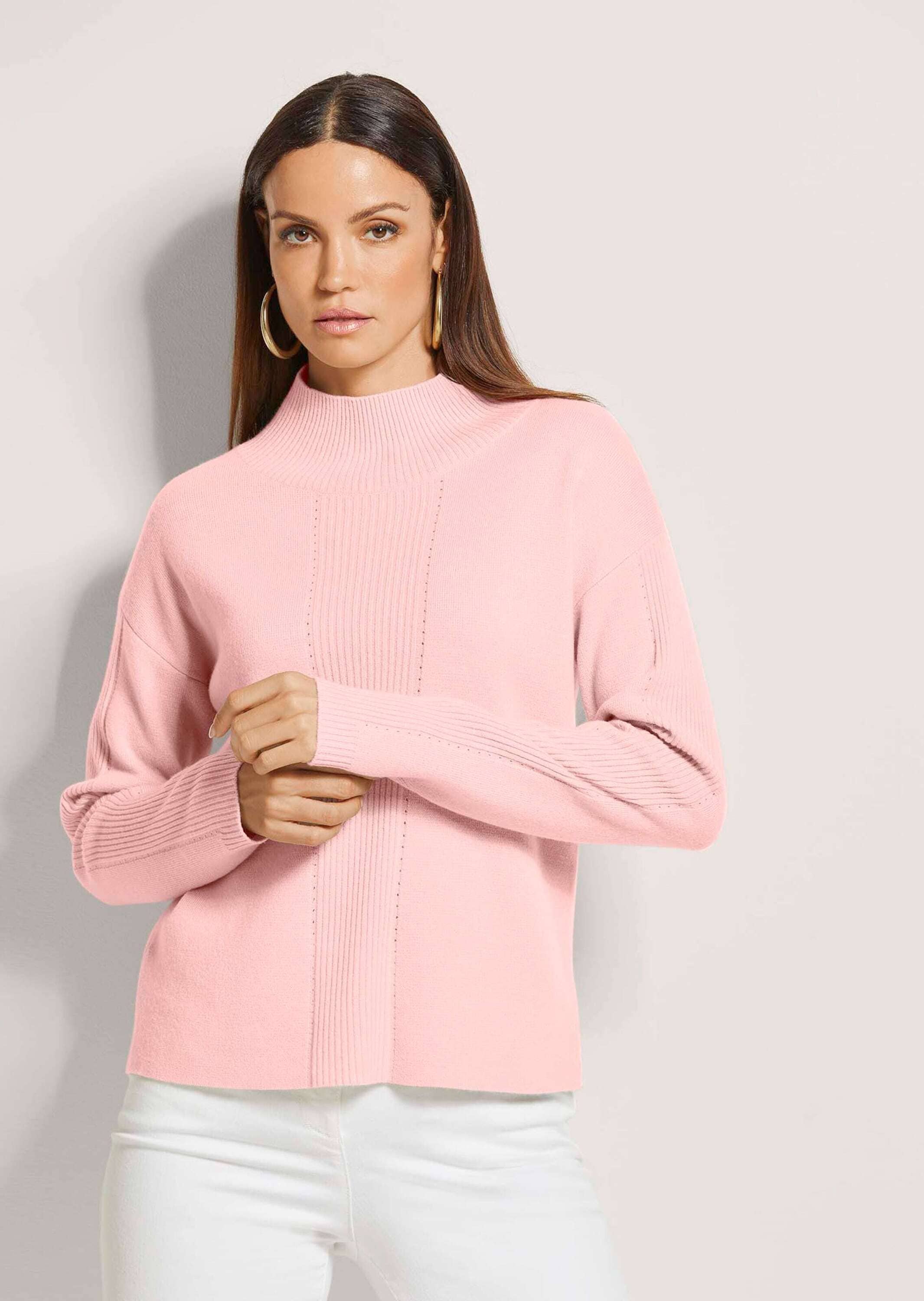 MADELEINE Longpullover »Strickpullover Kaschmir-Pullover mit Pointelle-Muster«
