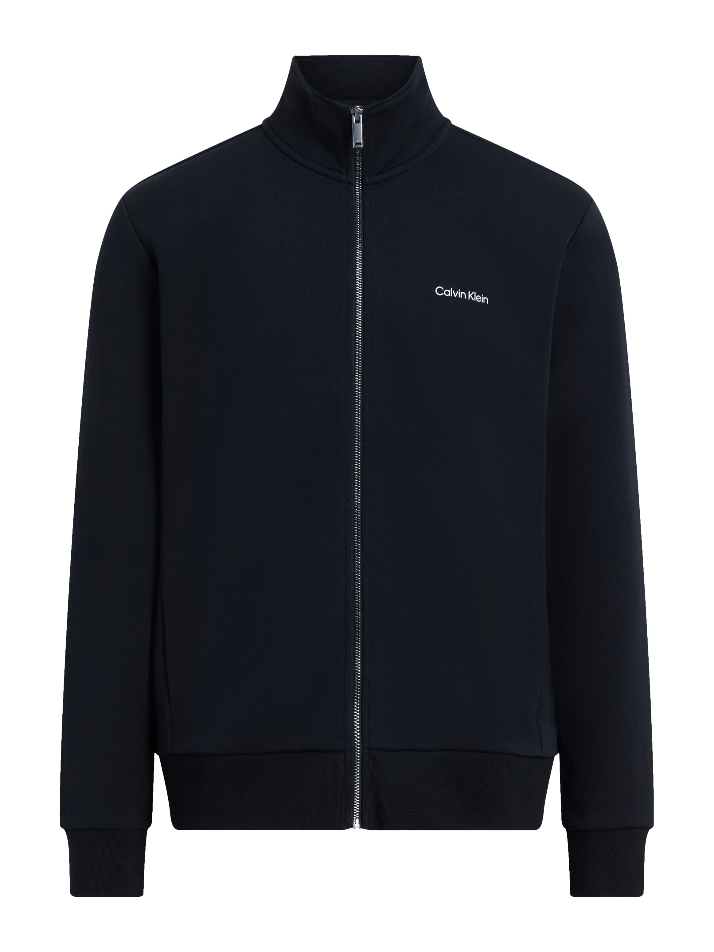 Calvin Klein Sweatshirt »MICRO LOGO MOCK NECK ZIP THROUGH«, mit Logo auf der Brust