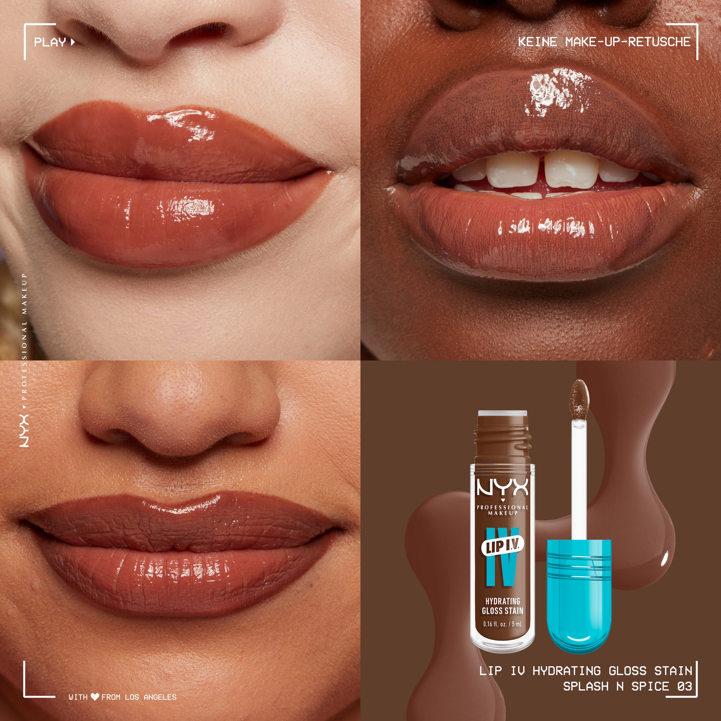 NYX Lipgloss »NYX Professional Makeup Lip IV Gloss Serum Lipgloss«, Wet-Look, spendet Feuchtigkeit, pflegt, hinterlässt Lip Stain.