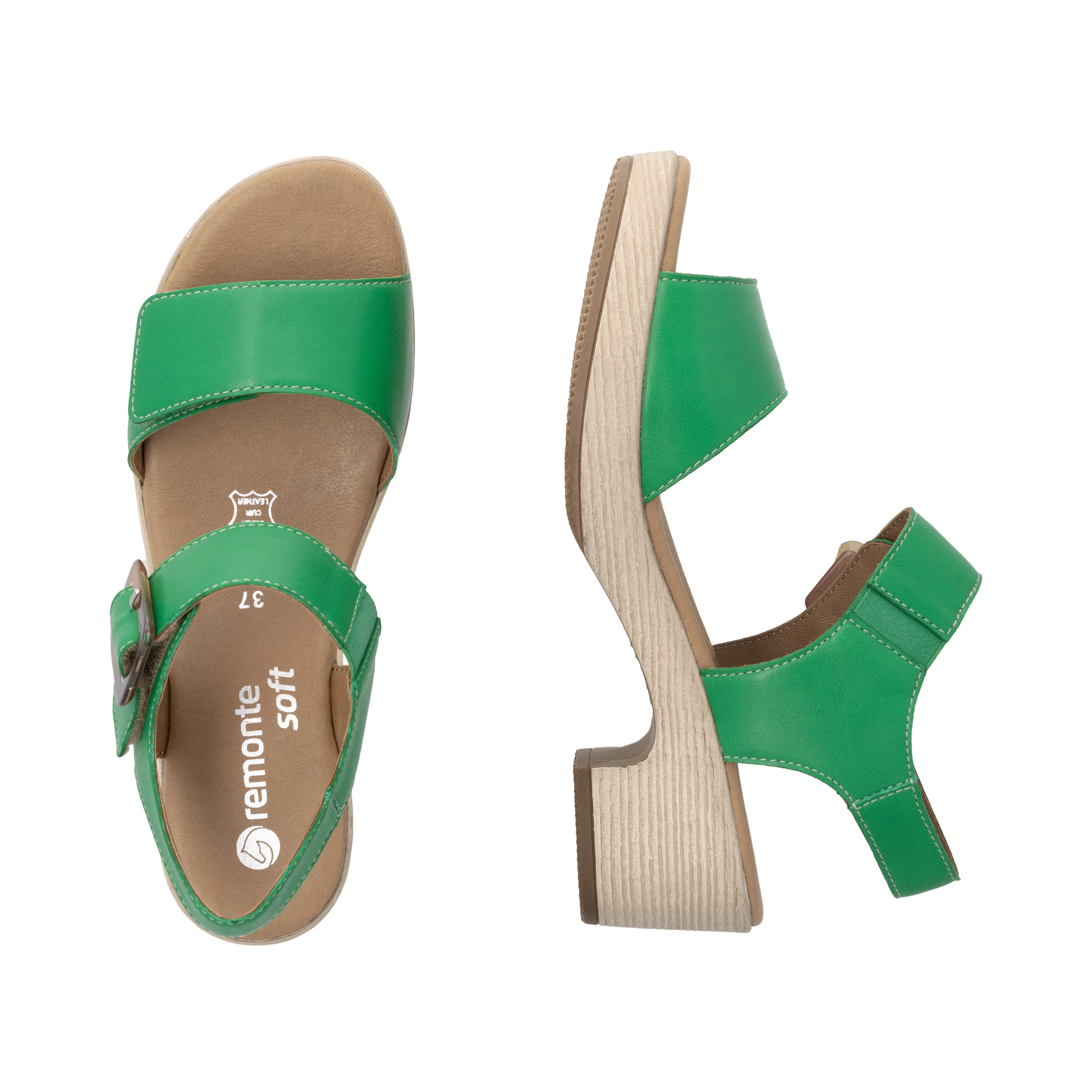Remonte Sandalette, Blockabsatz, Sommerschuh, Sandale mit Klettverschlüssen