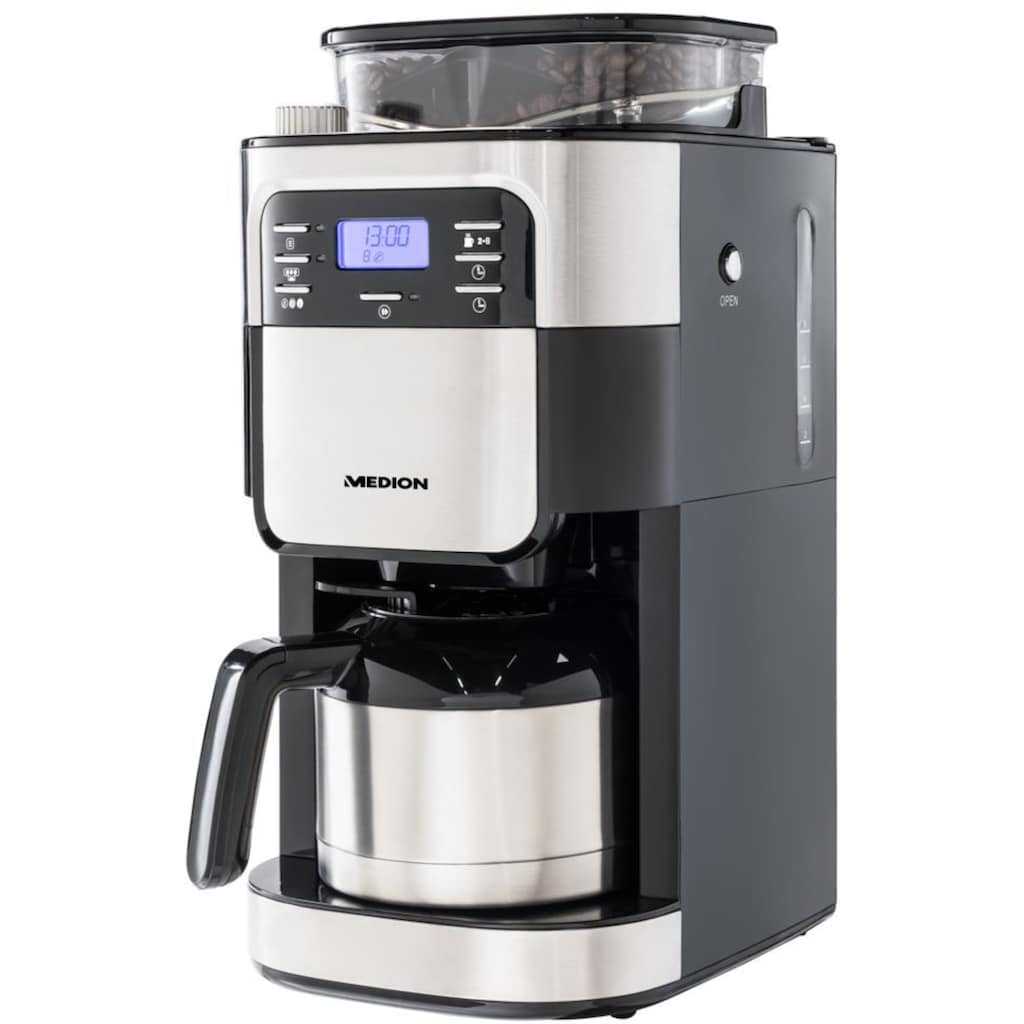 Medion® Kaffeemaschine mit Mahlwerk »MD 19777«, 1 l Kaffeekanne, Papierfilter, 1x4