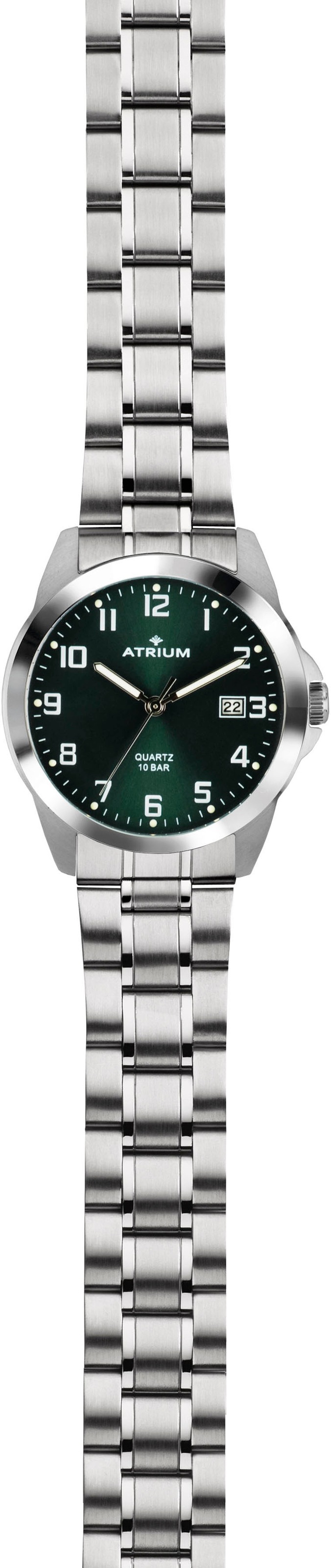 Atrium Quarzuhr, Armbanduhr, Herrenuhr, Damenuhr, Edelstahlarmband,bis10bar wasserdicht