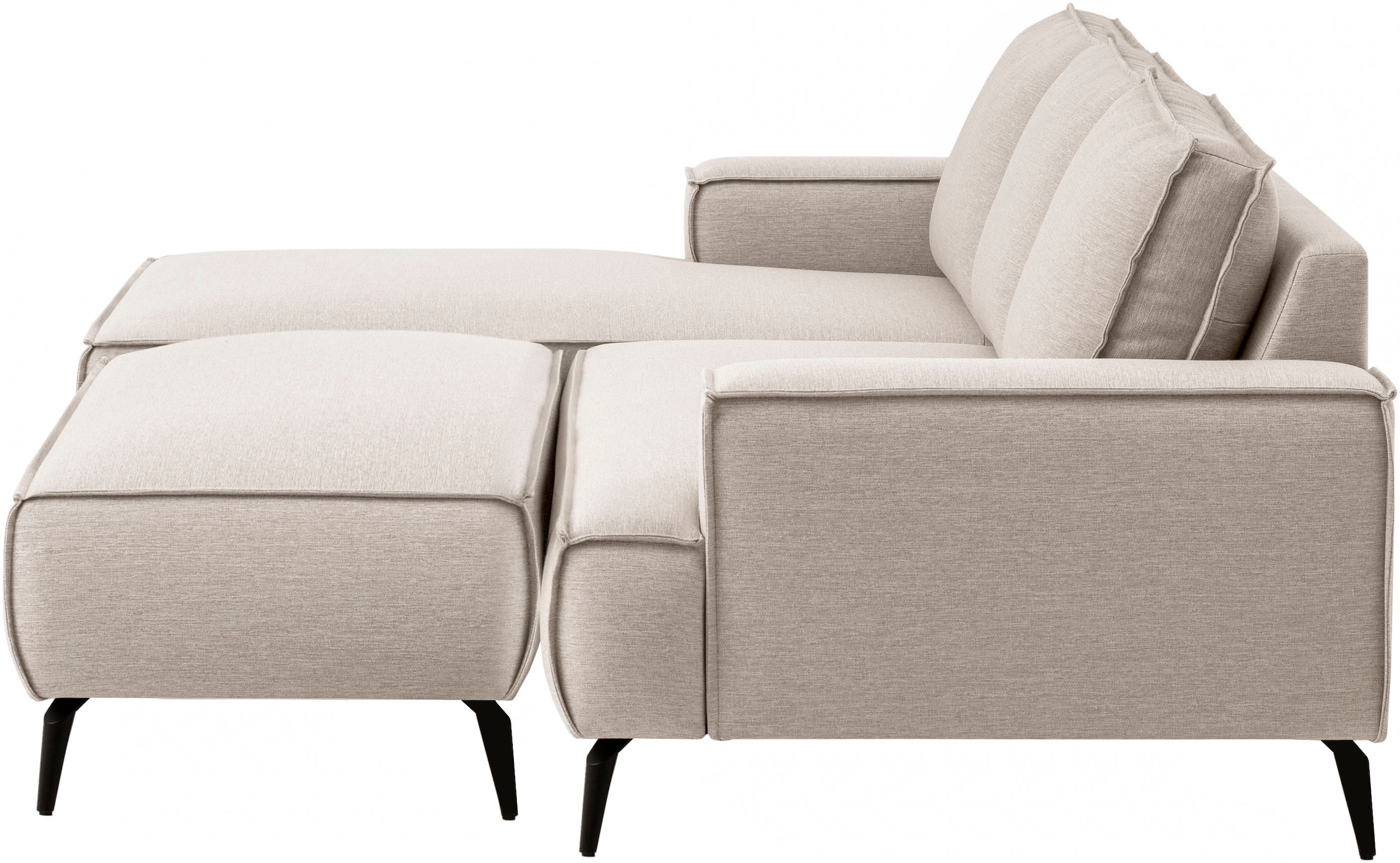 Home affaire Sitzgruppe »TVINNU, Polsterecke L-Form, Schlaffunktion, mit Hocker« Set, 2 Stk. tlg. Set, stellbar zum Schlafsofa (Krokodilverbinder)