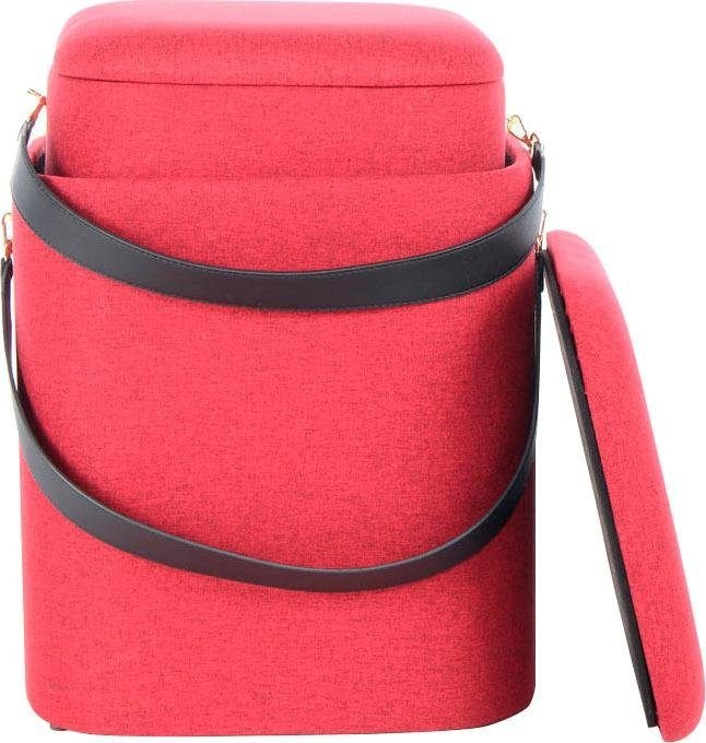 Kayoom Hocker »Arabella 225 2er-Set, abnehmbare Sitzfläche, Lagerfläche im Inneren«, (Set, 2 St.), stapelbar, gepolstert, mit Stauraum, abgerundete quadratische Form