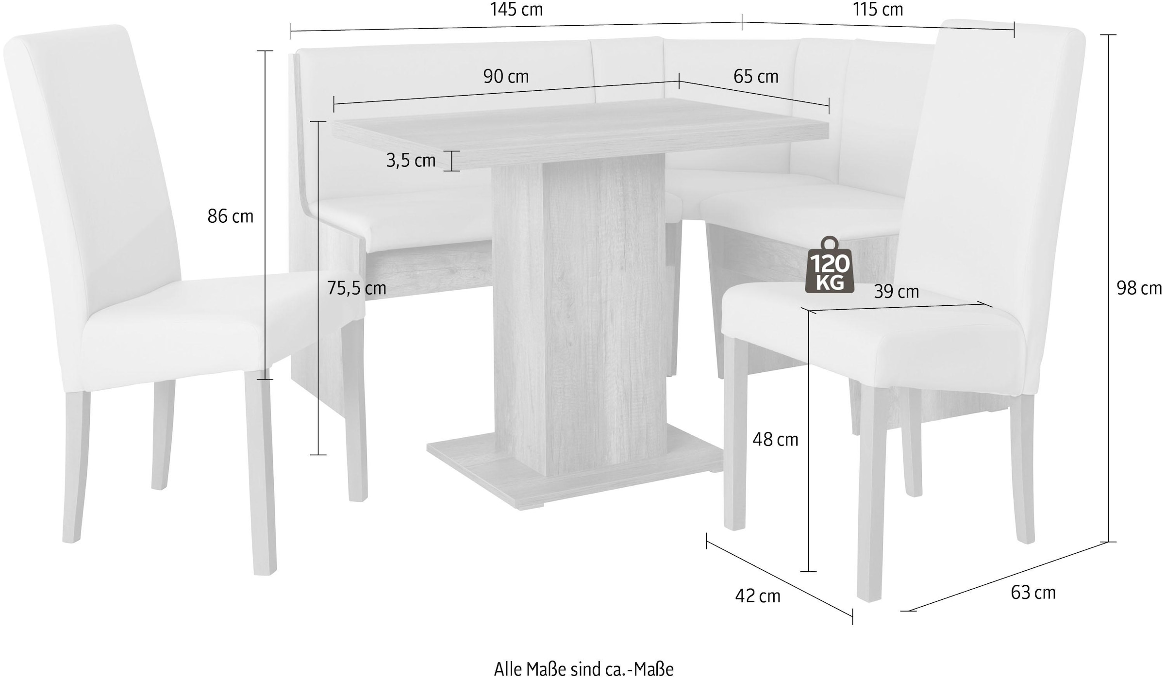 INOSIGN Eckbankgruppe »Hamburg K«, (Set, 4 tlg.), (4-teilig)
