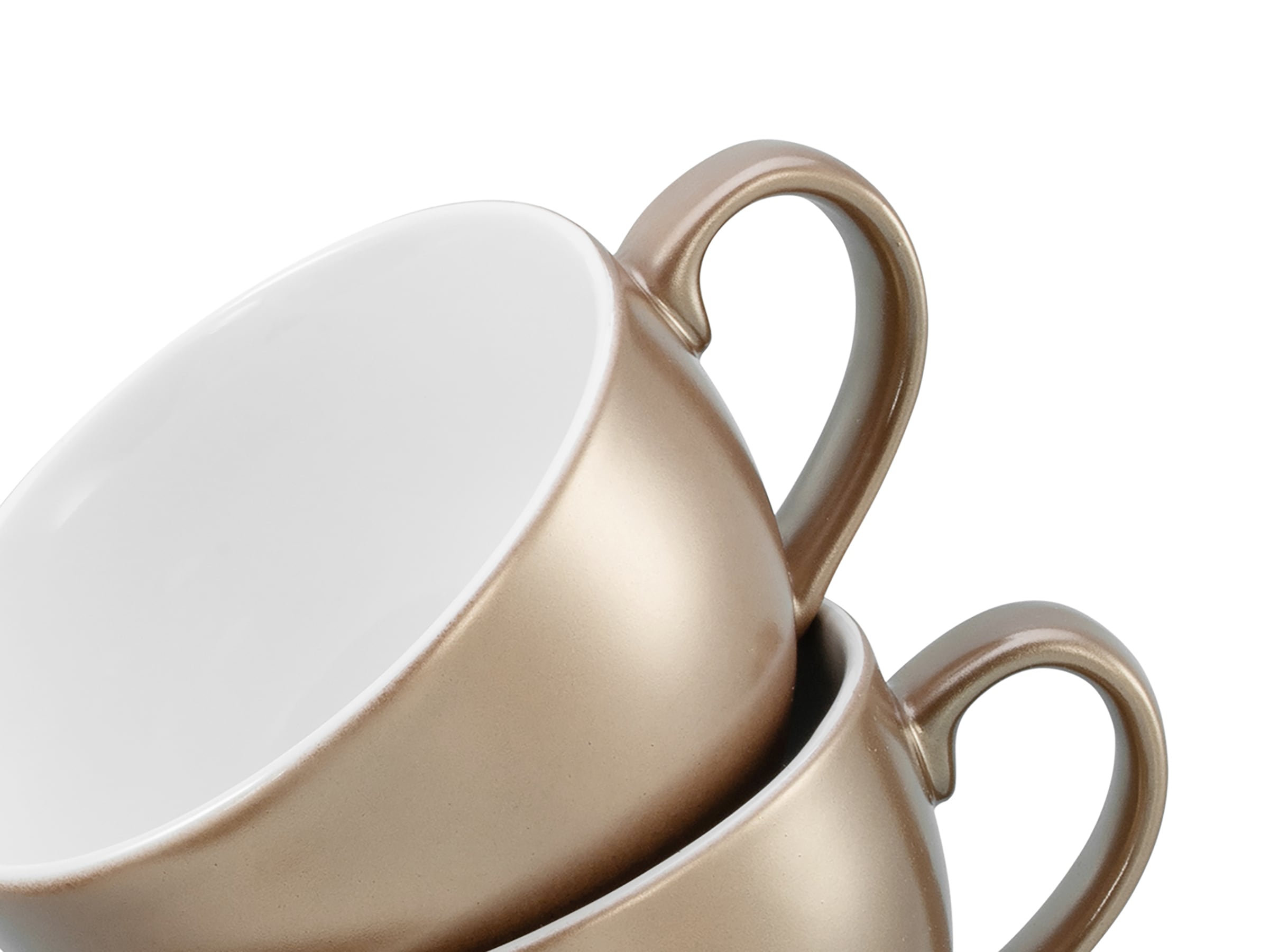 CreaTable Cappuccinotasse »Golden Days Weiß, Cappuccinoset, 12-tlg.« Goldfarbene Spezialglasur