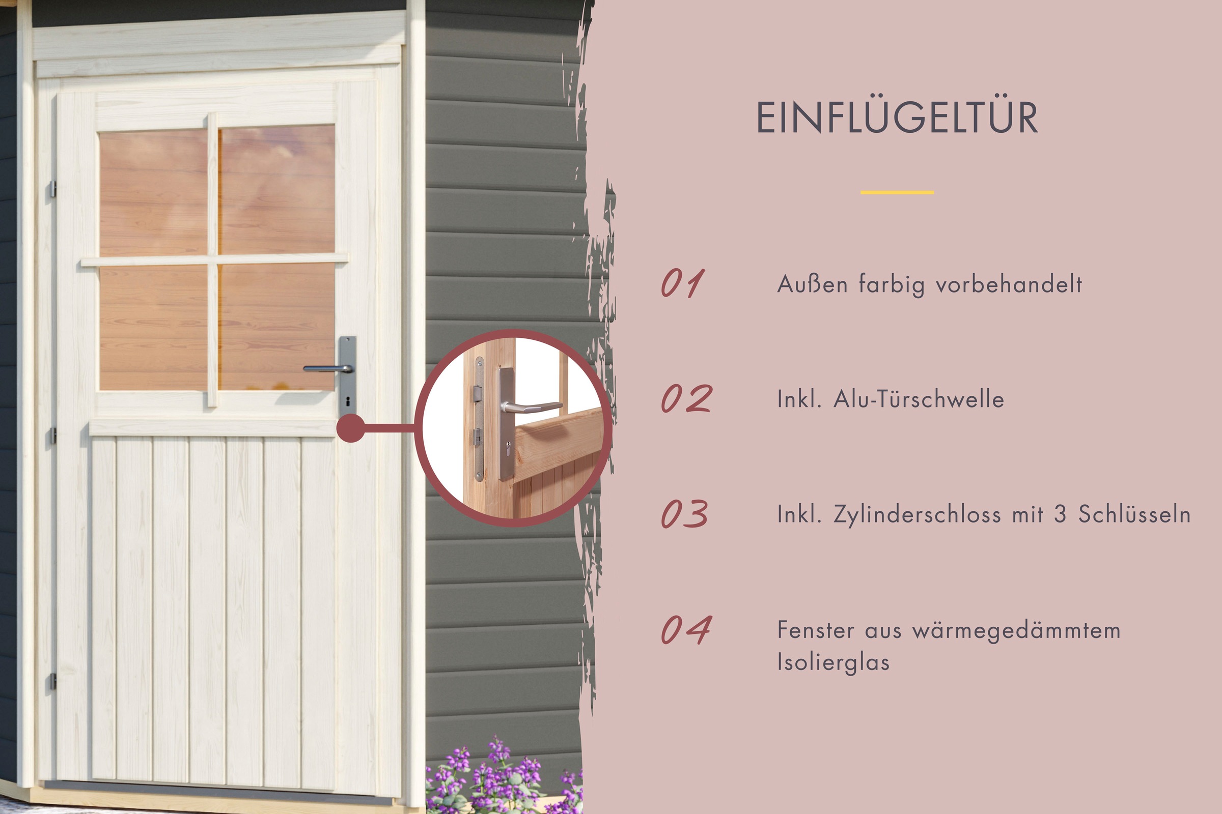 Karibu Saunahaus »Ralf« Set,  Ofen 9 KW externe Strg easy