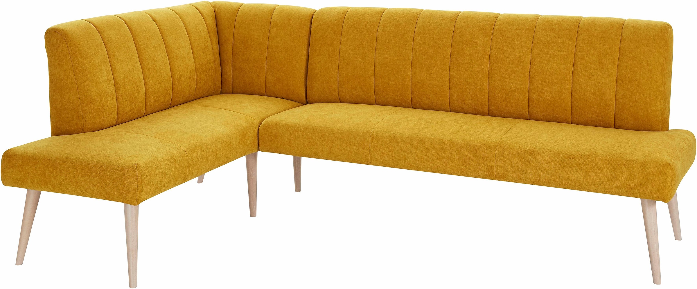 exxpo - sofa fashion Eckbank »Costa, moderne Rückensteppung, bequem und elegant, hoher Holzfuß«, hochwertig verarbeitet, Frei im Raum stellbar