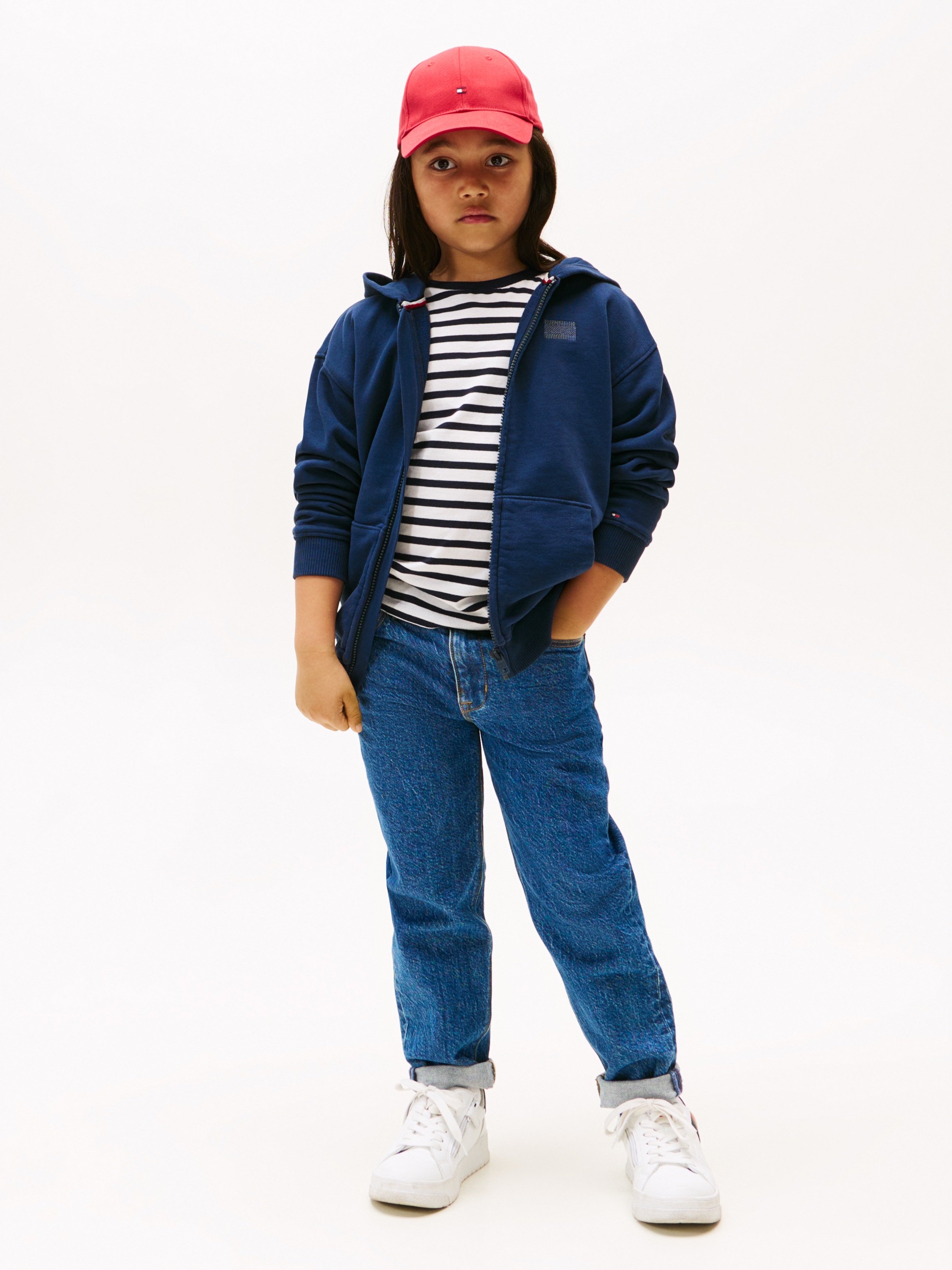 Tommy Hilfiger Kapuzensweatjacke »TONAL FLAG EMB ZIP HOODIE«, für Kinder bis 16 Jahre, mit Kapuze