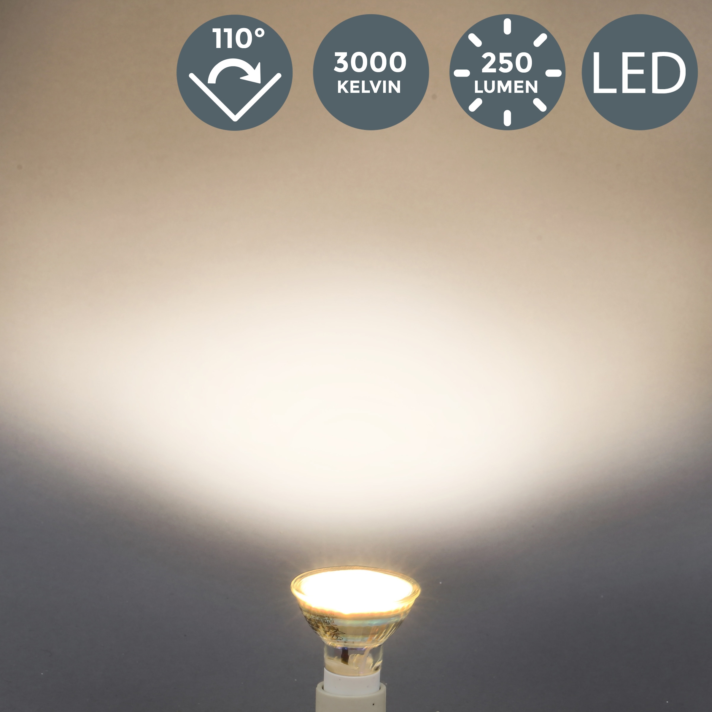 Lumen GU10, bestellen 3.000K 250 3W Raten auf St., Energiesparlampe B.K.Licht Warmweiß, 5 LED-Leuchtmittel, Birne Lampe LED