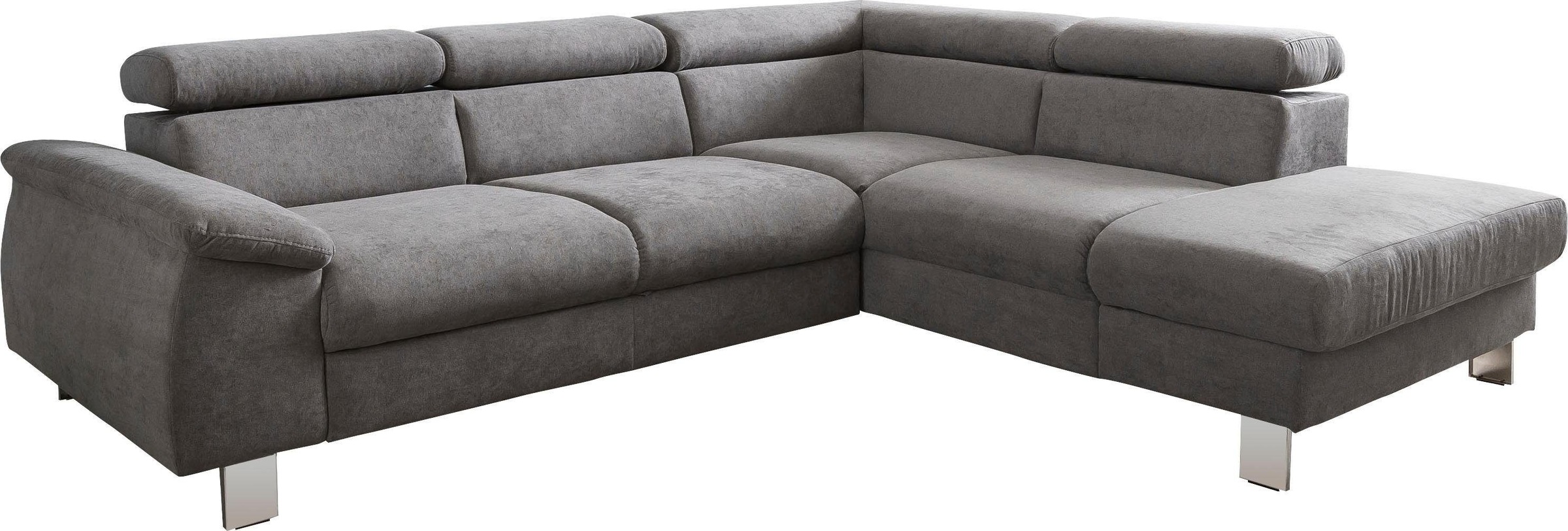 COTTA Polstergarnitur »Komaris L-Form, B: 249 bzw. 100 cm (Set: Ecksofa & Hocker)«, (Set), mit Kopfteilverstellung, optional Bettfunktion, Bettkasten & Licht