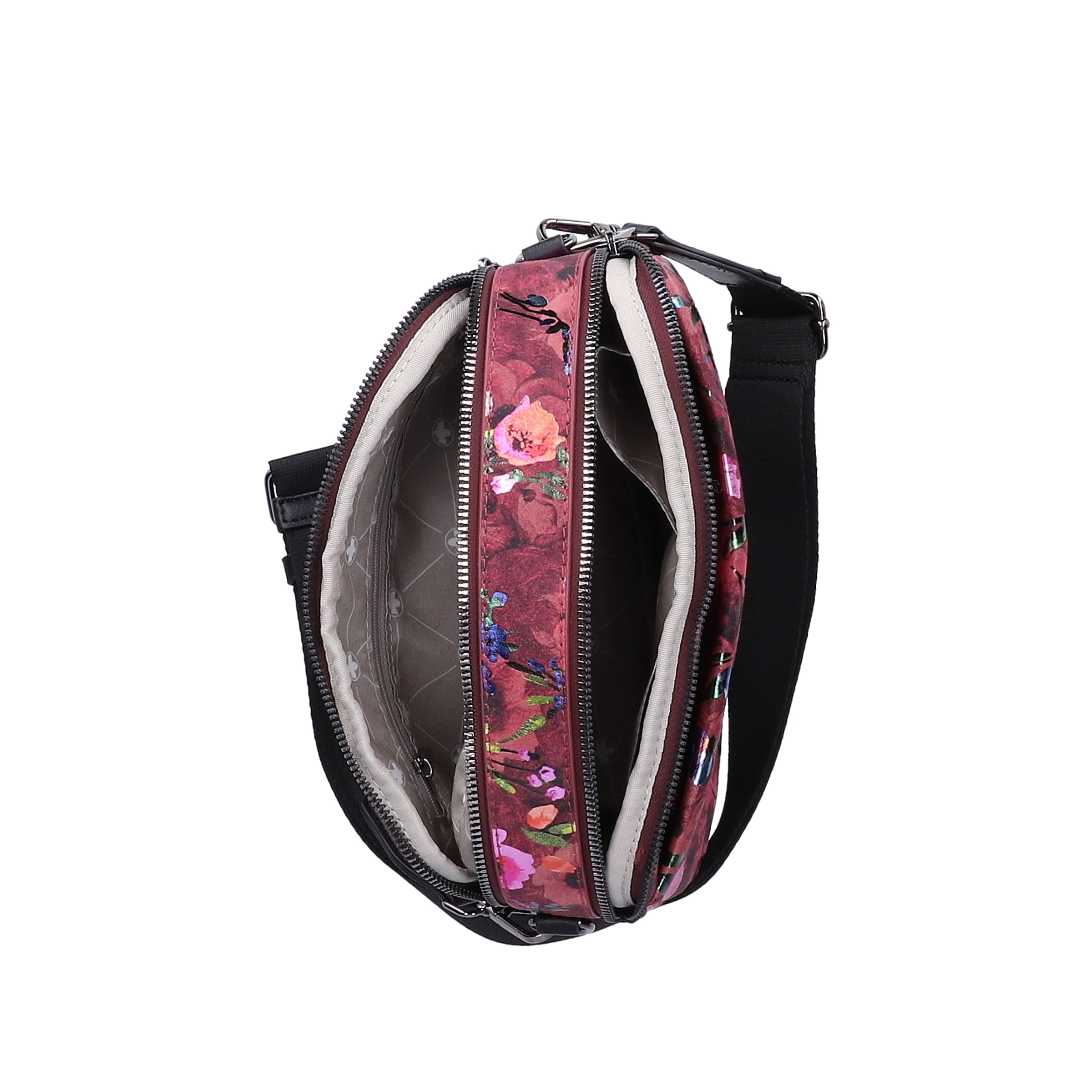 Rieker Umhängetasche Damen Schultertasche, Handtasche mit zwei Reißverschlüssen