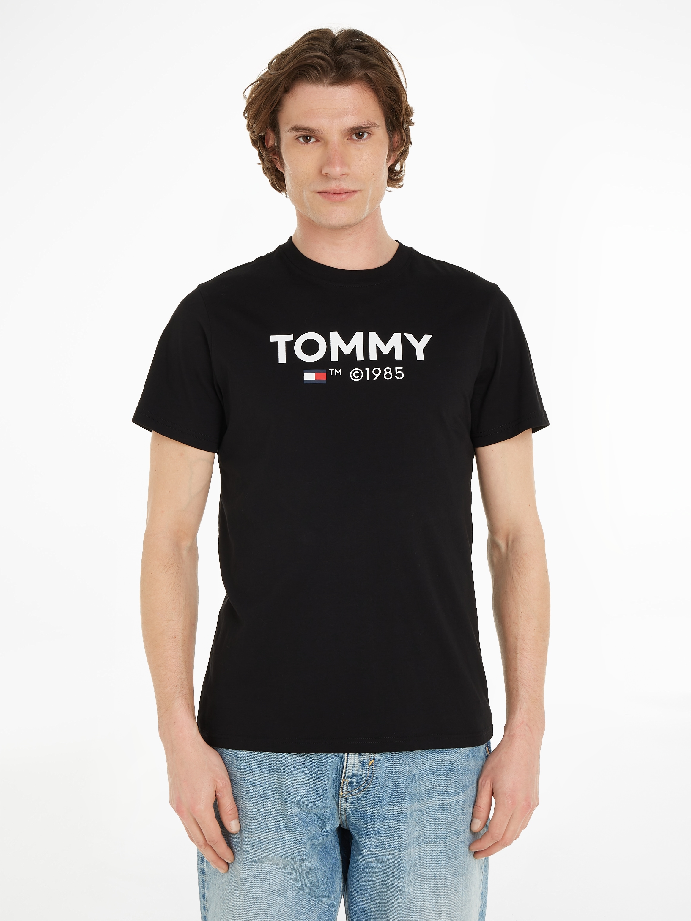 2PACK der bei TEE«, ♕ Druck T-Shirt Tommy SLIM großem Jeans TOMMY mit »TJM S/S Tommy Brust auf Hilfiger DNA