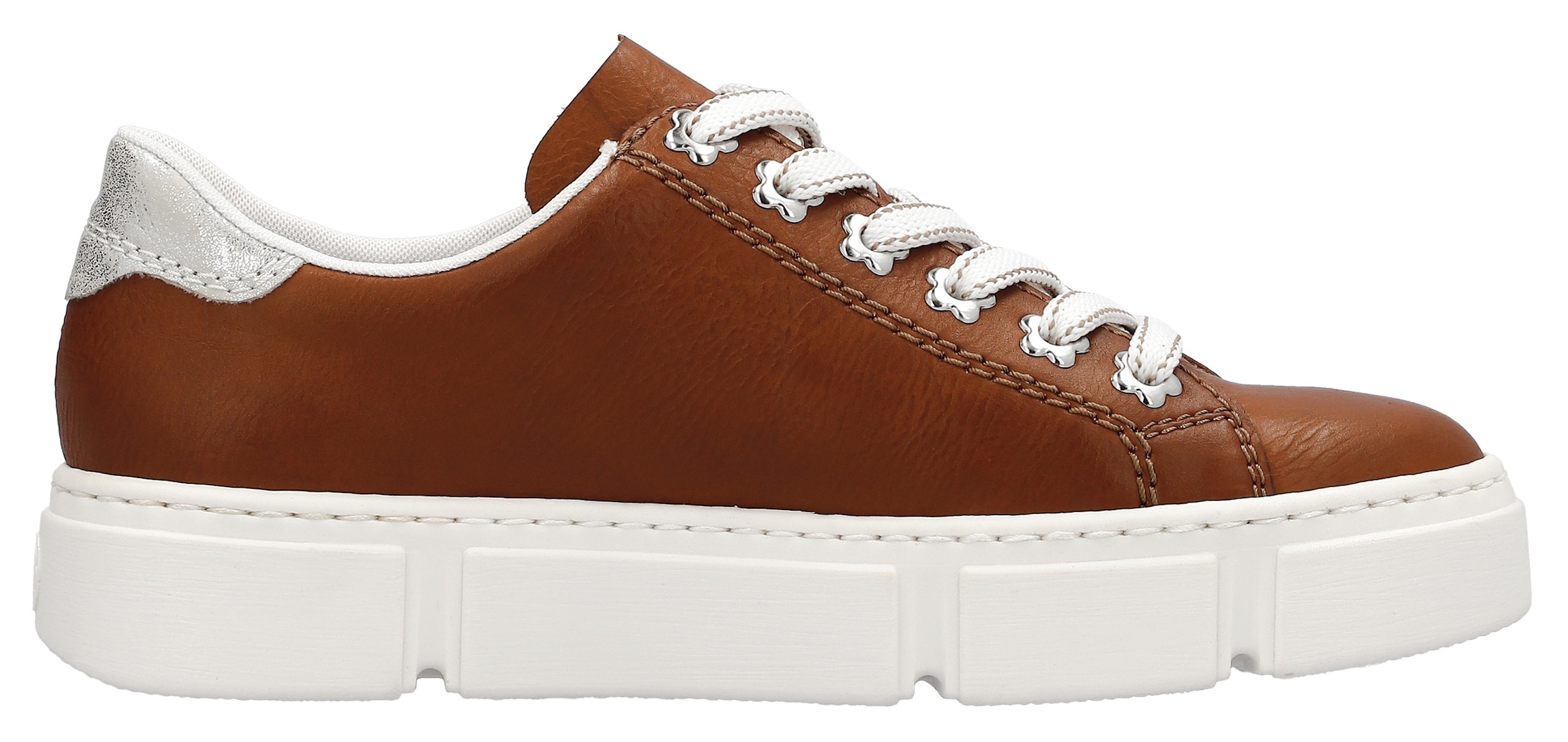 Rieker Plateausneaker »Freizeitschuh, Schnürhalbschuh«, mit seitlicher Prägung, Freizeitschuh, Halbschuh, Schnürschuh