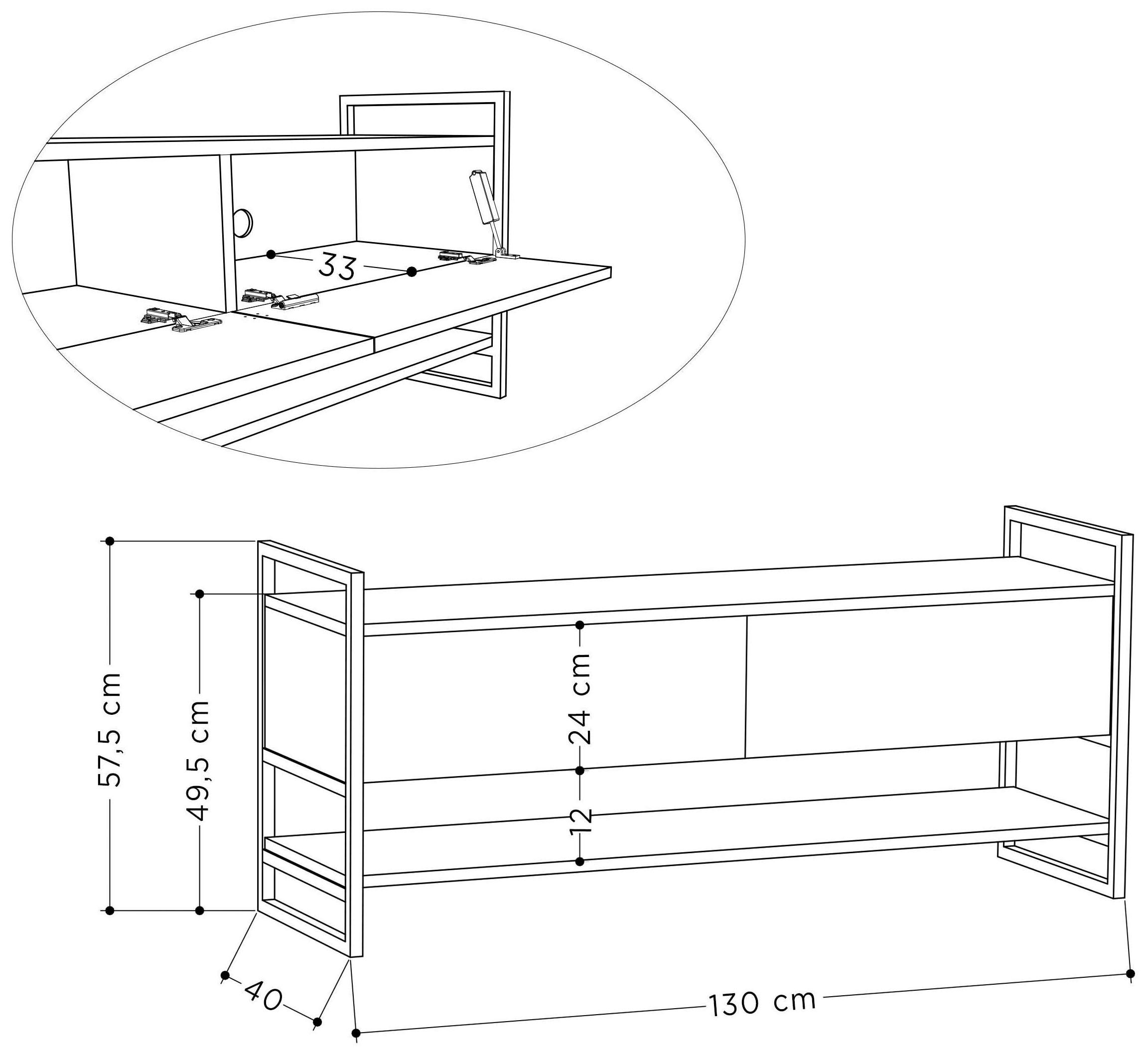 Decortie TV-Schrank »Metola TV Schrank«, (Packung), Einfache Montage,Platzsparend