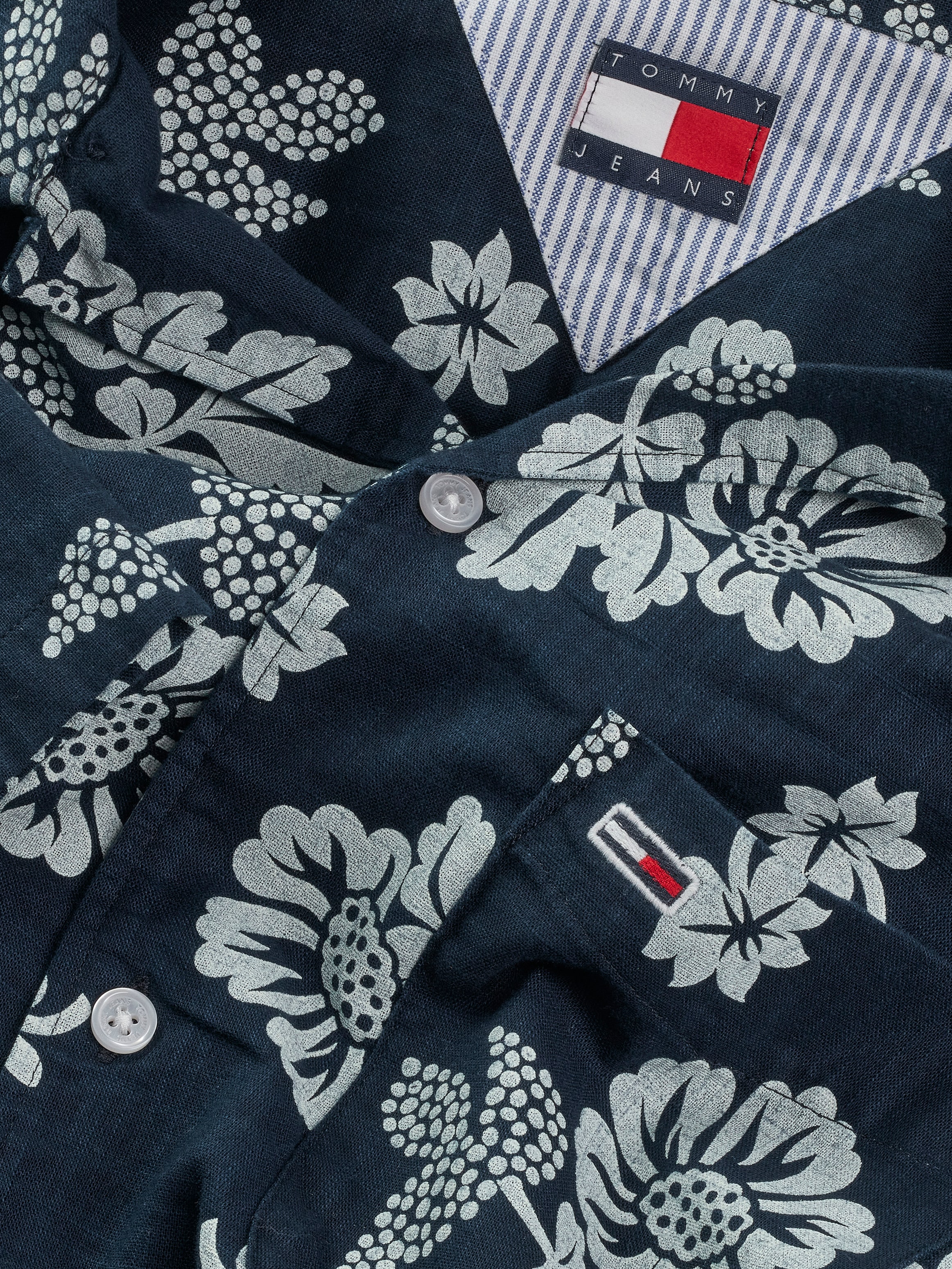 Tommy Jeans Plus Kurzarmhemd »TJM REG SLUB AOP SS SHIRT EXT«, Große Größen