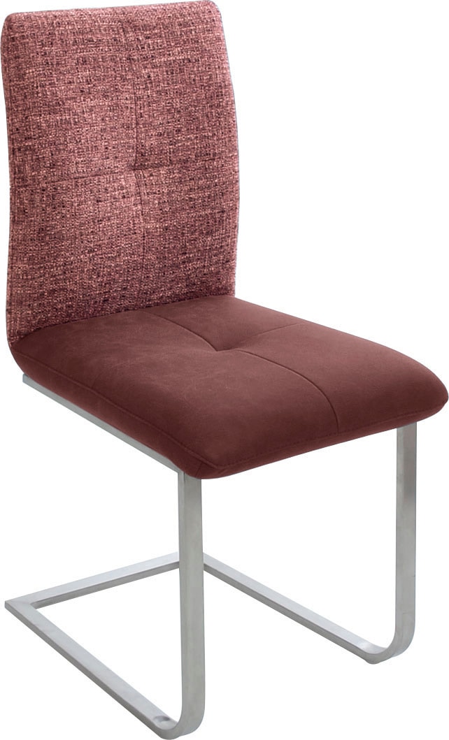 K+W Komfort & Wohnen Freischwinger »Giacomo II«, (Set), 2 St., Microfaser 785, mit Metallgriff am Rücken, Sitz und Rücken gesteppt in Materialmix