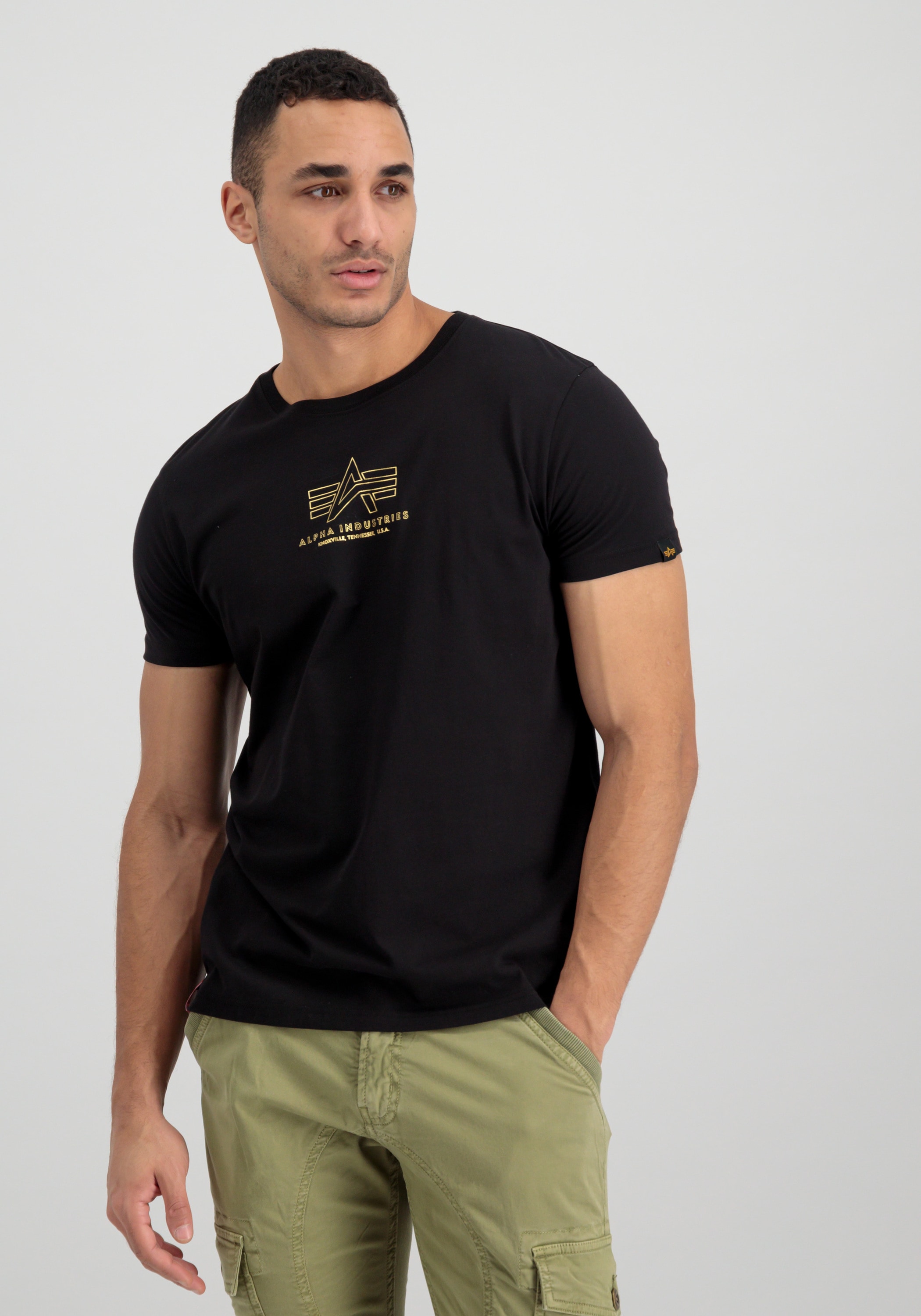 Alpha Industries T-Shirt »Alpha Industries Men - T-Shirts Basic T-Shirt ML Foil Print«