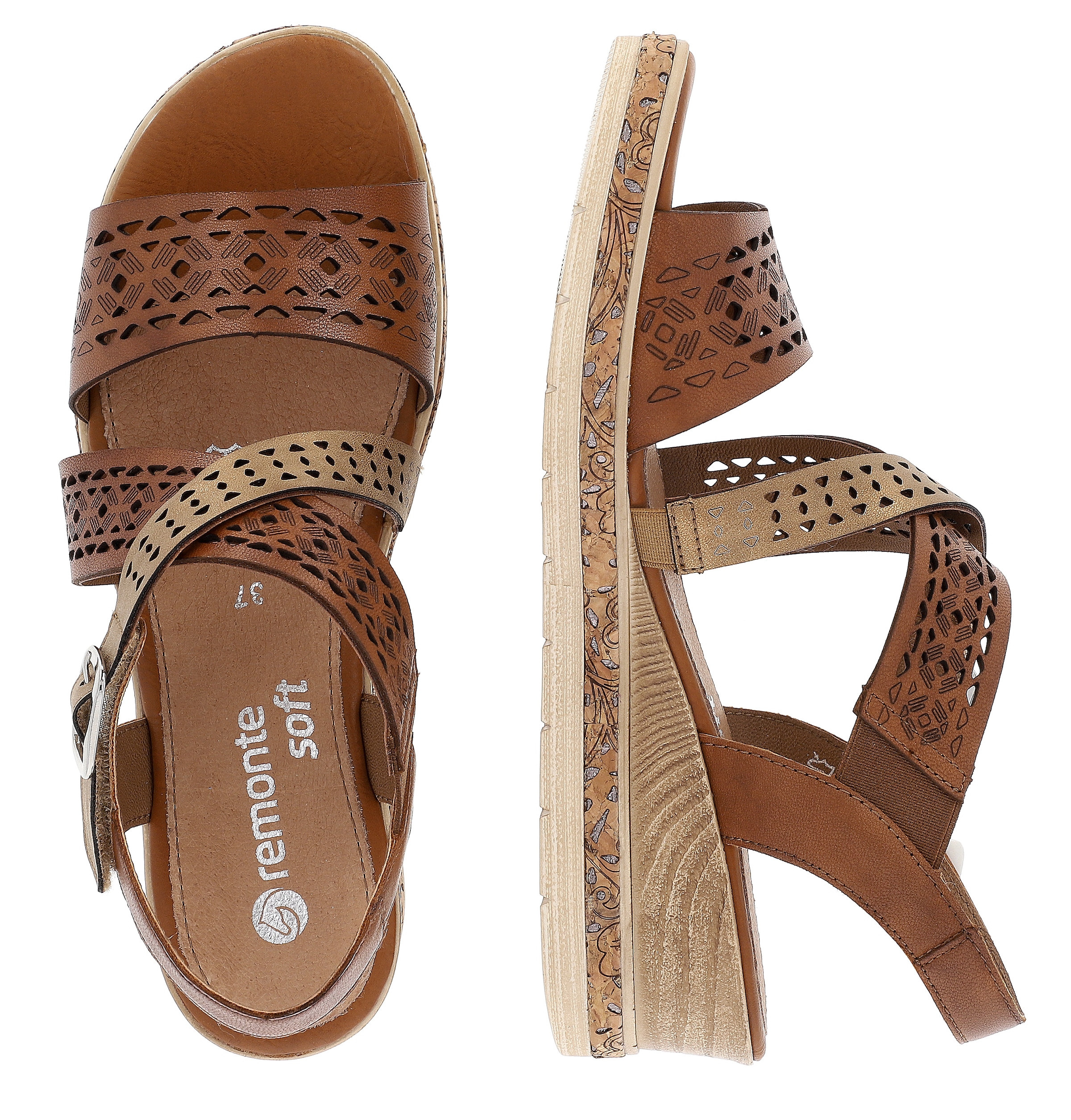 Remonte Sandalette, Sommerschuh, Sandale, Keilabsatz, mit sommerlichen Cut Outs