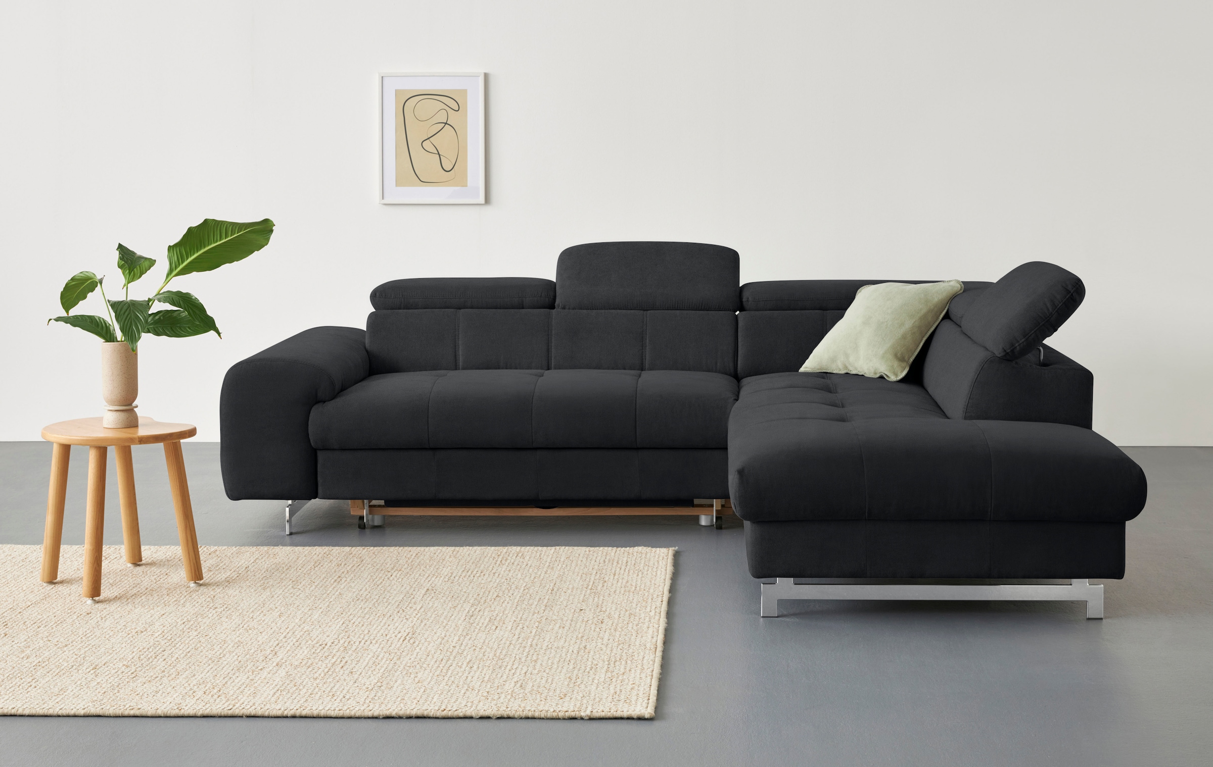 COTTA Ecksofa »Chef L-Form«, mit Kopfteilverstellung, wahlweise mit Bettfunktion